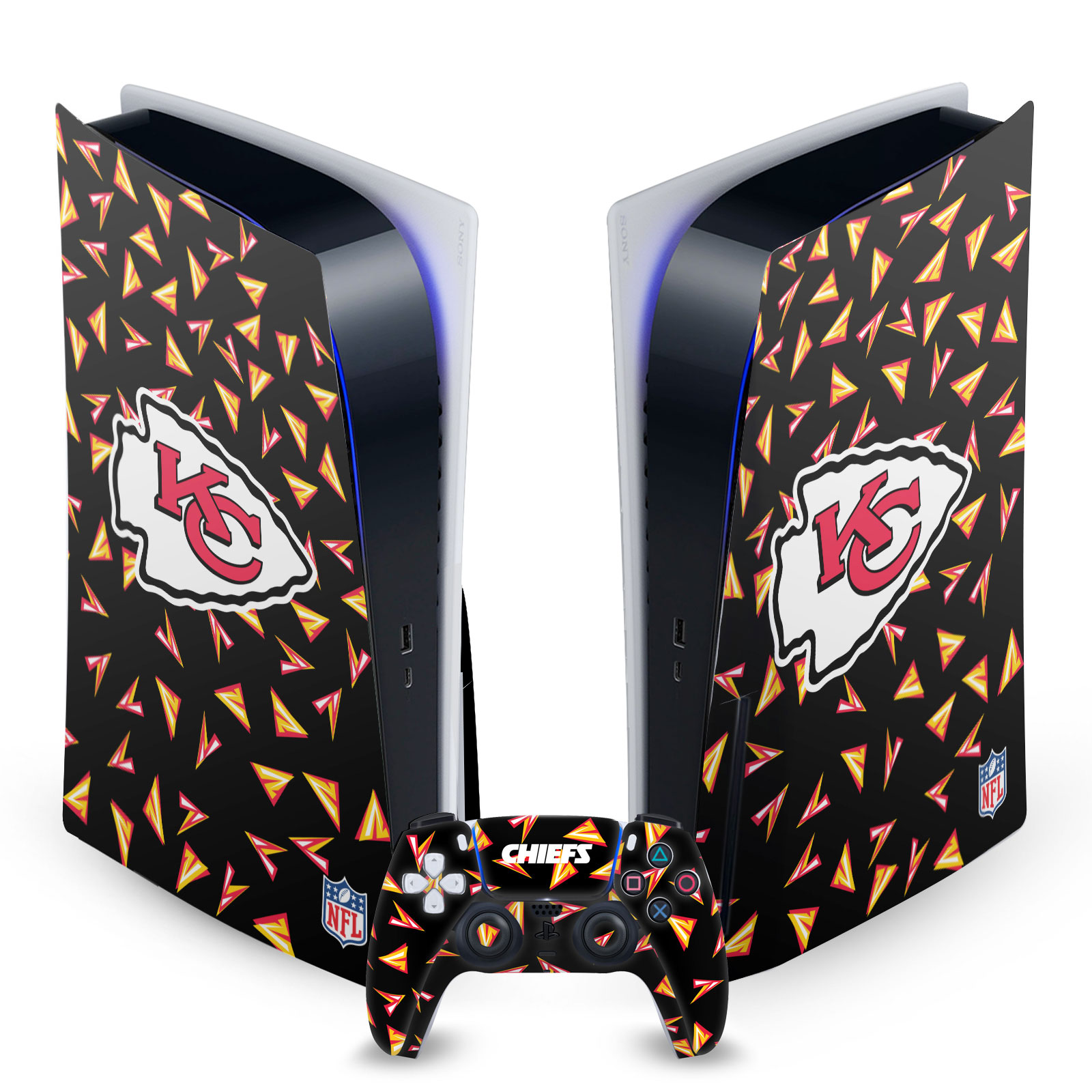 OFFICIAL NFL KANSAS CITY CHIEFS VINYL SKIN FOR SONY PS5 DISC EDITION BUNDLE