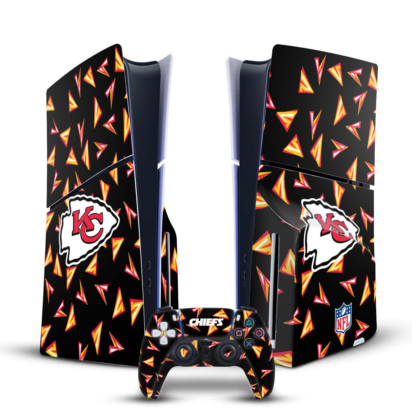 NFL KANSAS CITY CHIEFS VINYL SKIN DECAL FOR PS5 SLIM DISC CONSOLE & CONTROLLER