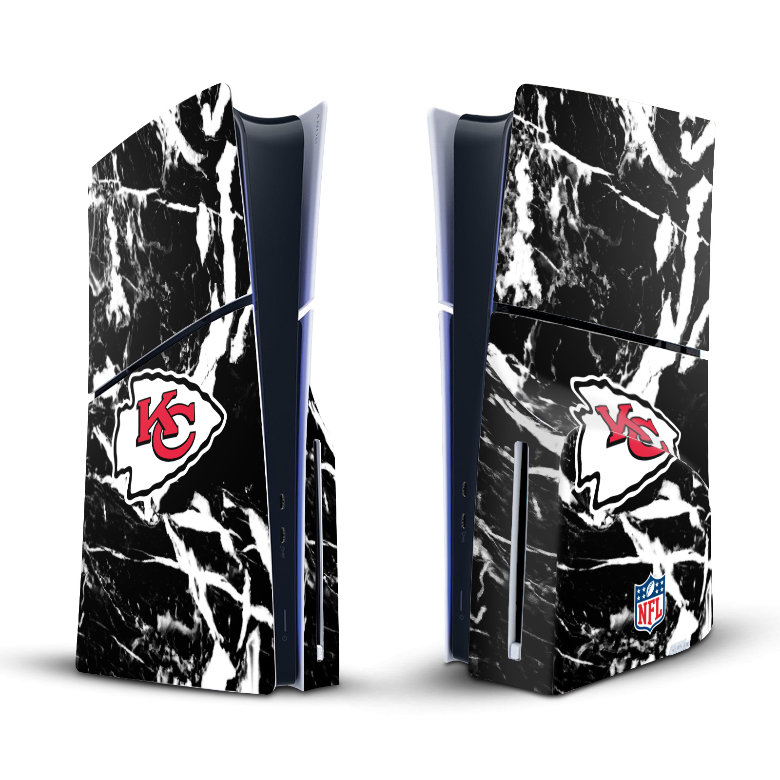 NFL KANSAS CITY CHIEFS VINYL SKIN FOR SONY PS5 SLIM DISC EDITION CONSOLE