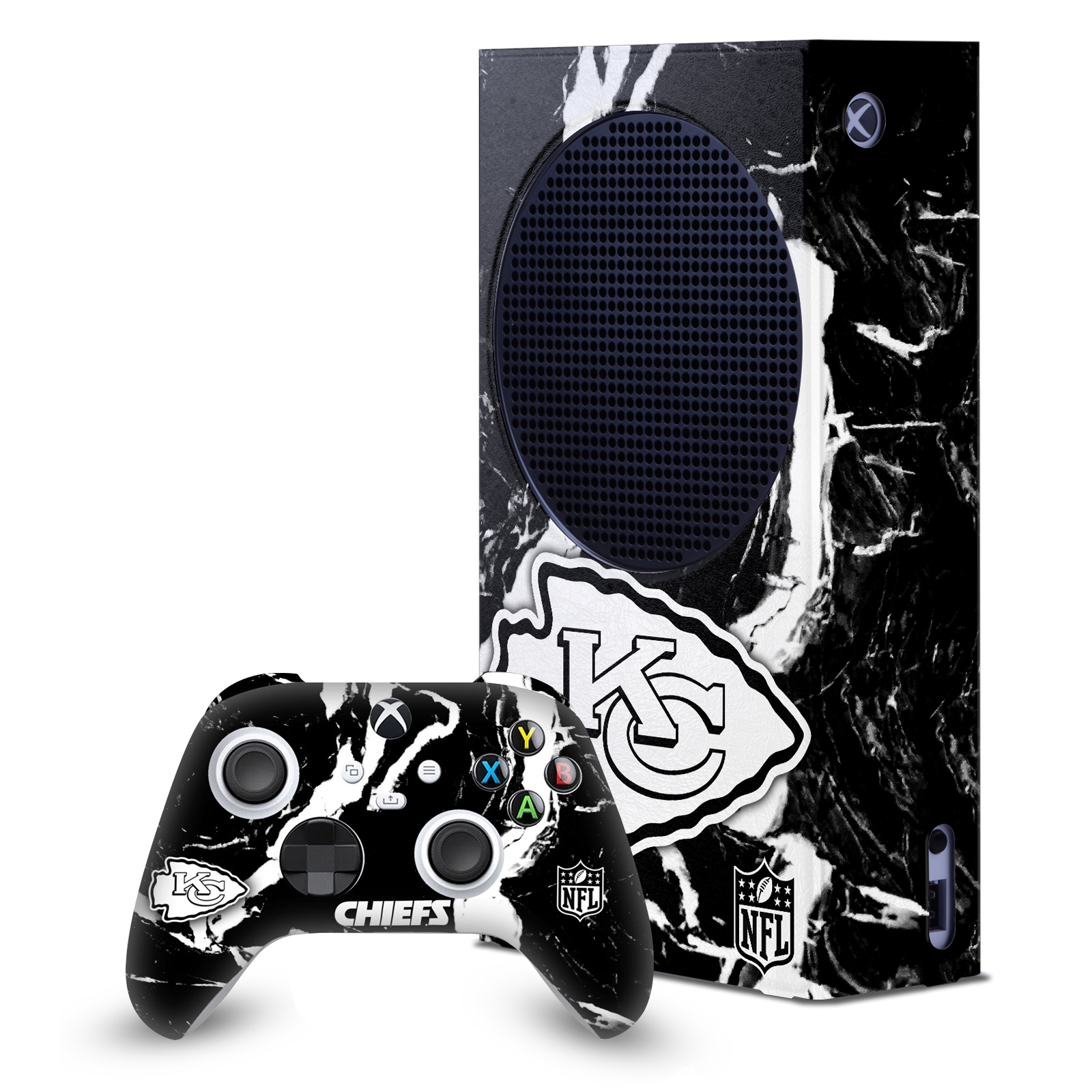 NFL KANSAS CITY CHIEFS GAME CONSOLE WRAP AND CONTROLLER SKIN FOR XBOX SERIES S