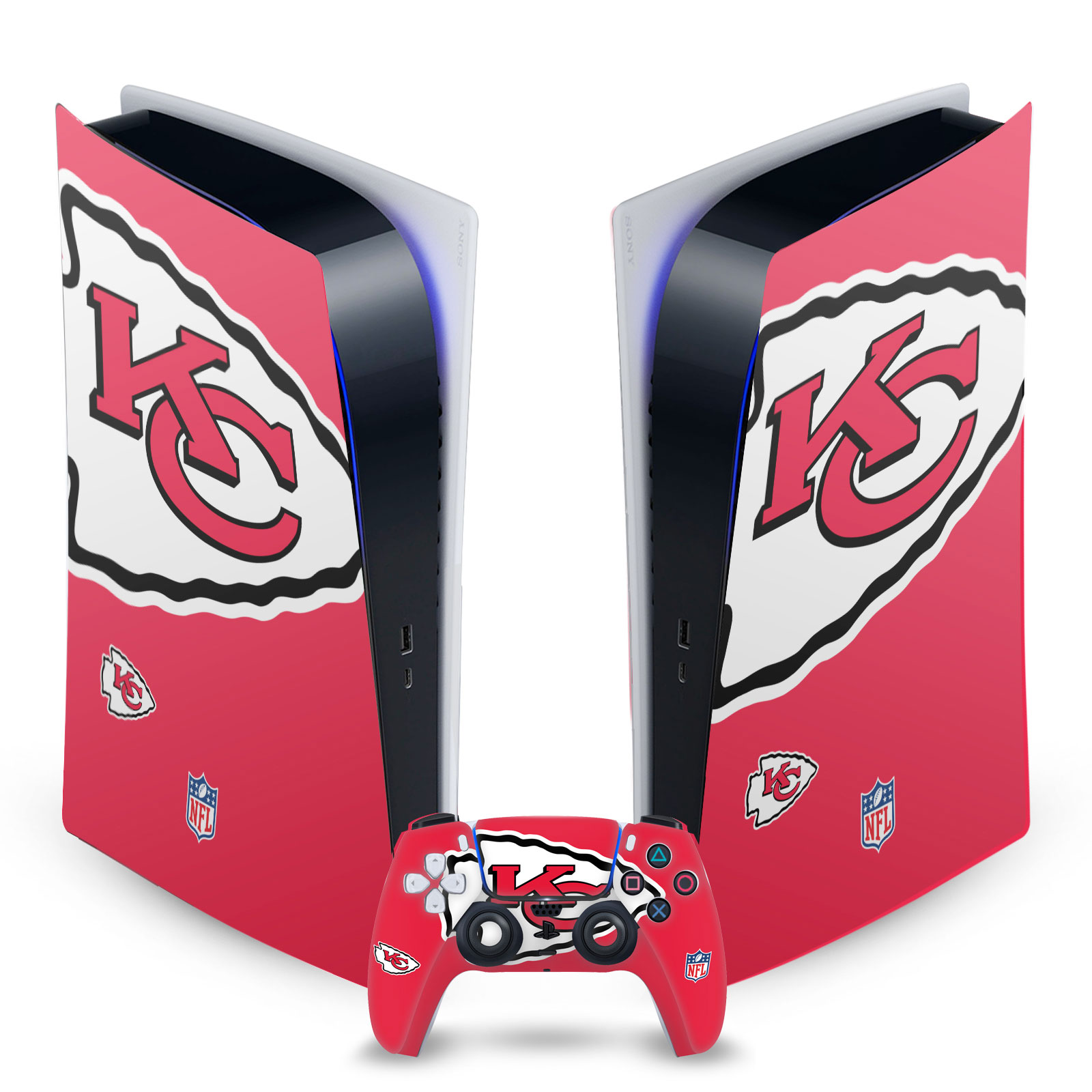 OFFICIAL NFL KANSAS CITY CHIEFS VINYL SKIN FOR SONY PS5 DIGITAL EDITION BUNDLE