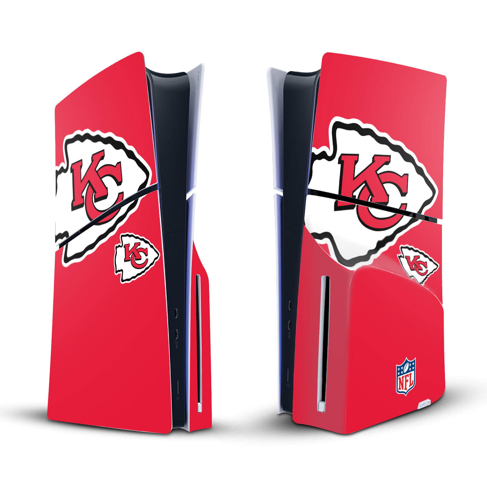 NFL KANSAS CITY CHIEFS VINYL SKIN FOR SONY PS5 SLIM DISC EDITION CONSOLE