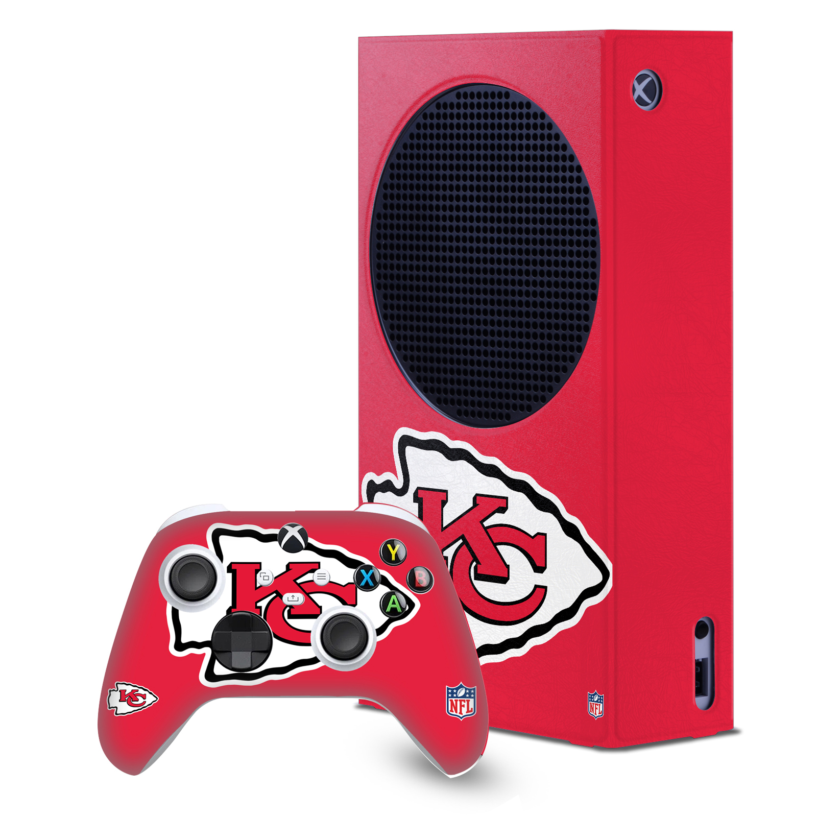 NFL KANSAS CITY CHIEFS GAME CONSOLE WRAP AND CONTROLLER SKIN FOR XBOX SERIES S