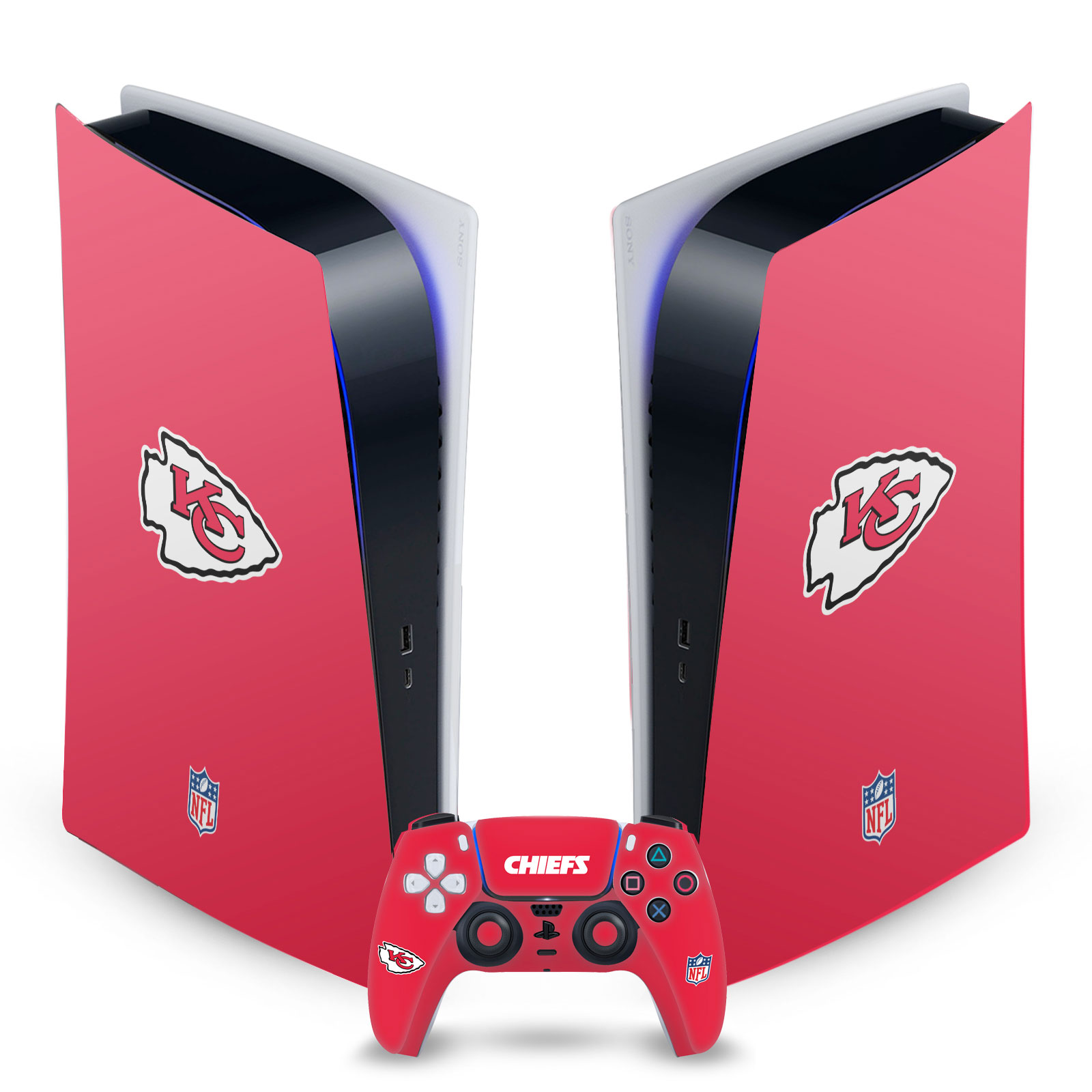 OFFICIAL NFL KANSAS CITY CHIEFS VINYL SKIN FOR SONY PS5 DIGITAL EDITION BUNDLE