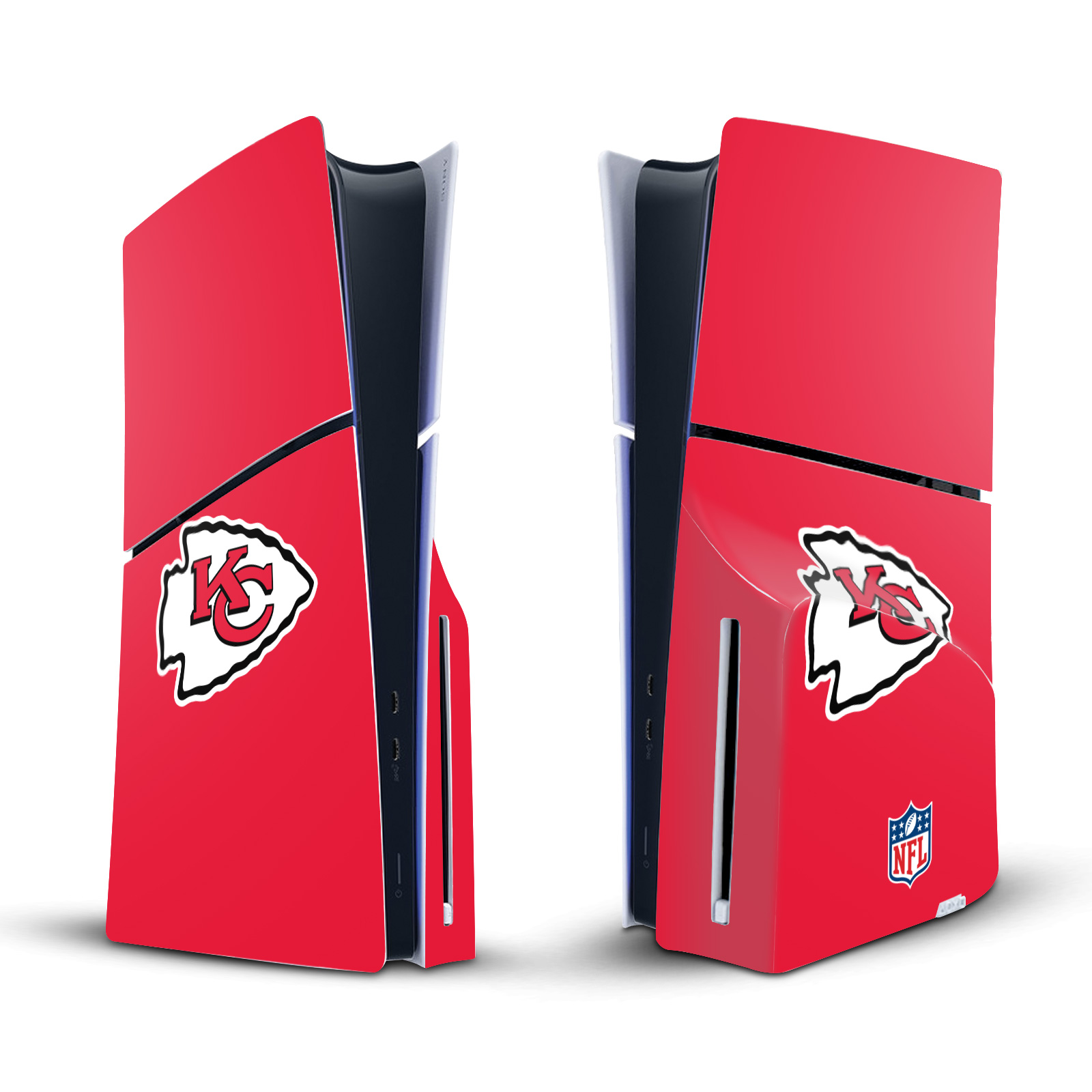 NFL KANSAS CITY CHIEFS VINYL SKIN FOR SONY PS5 SLIM DISC EDITION CONSOLE