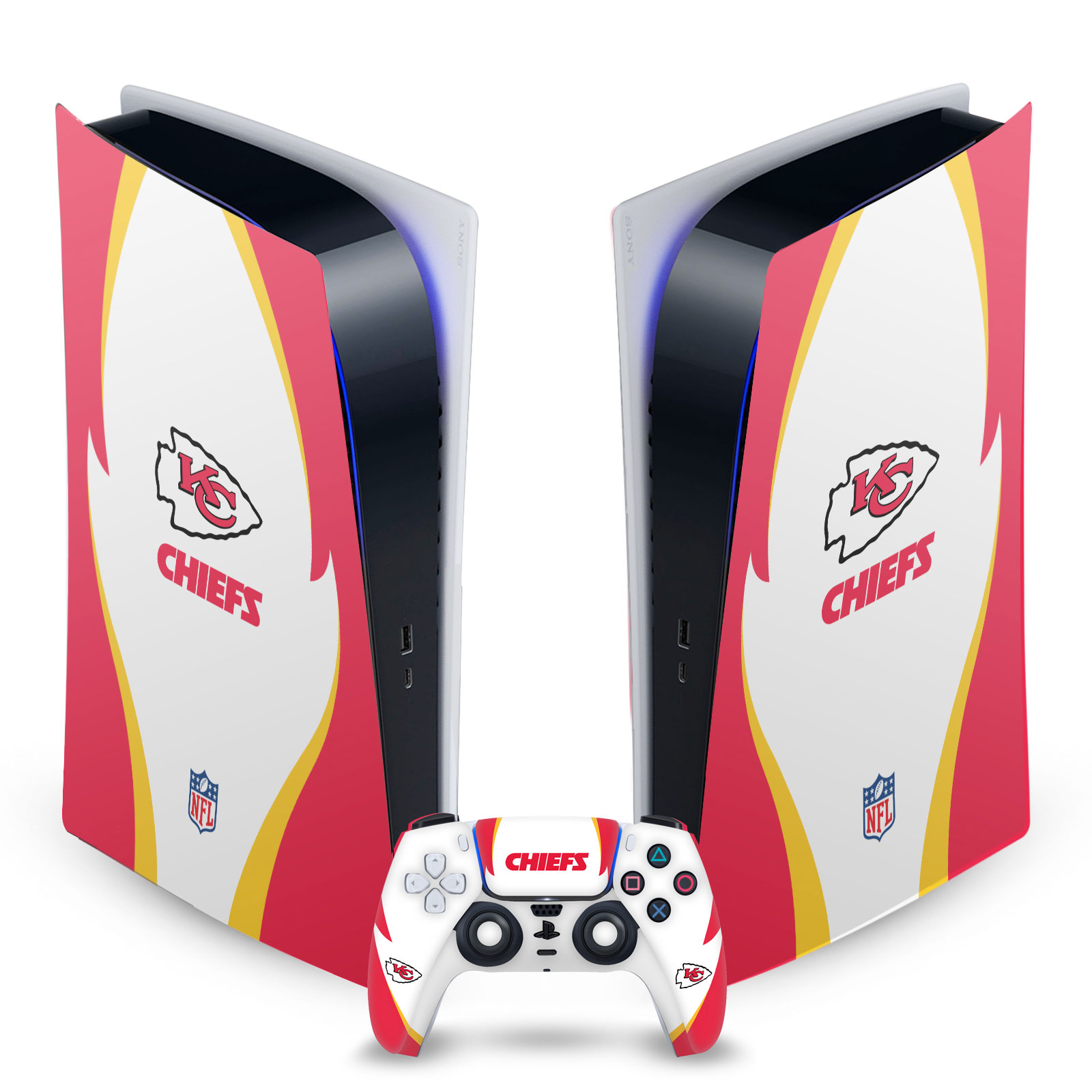 OFFICIAL NFL KANSAS CITY CHIEFS VINYL SKIN FOR SONY PS5 DIGITAL EDITION BUNDLE