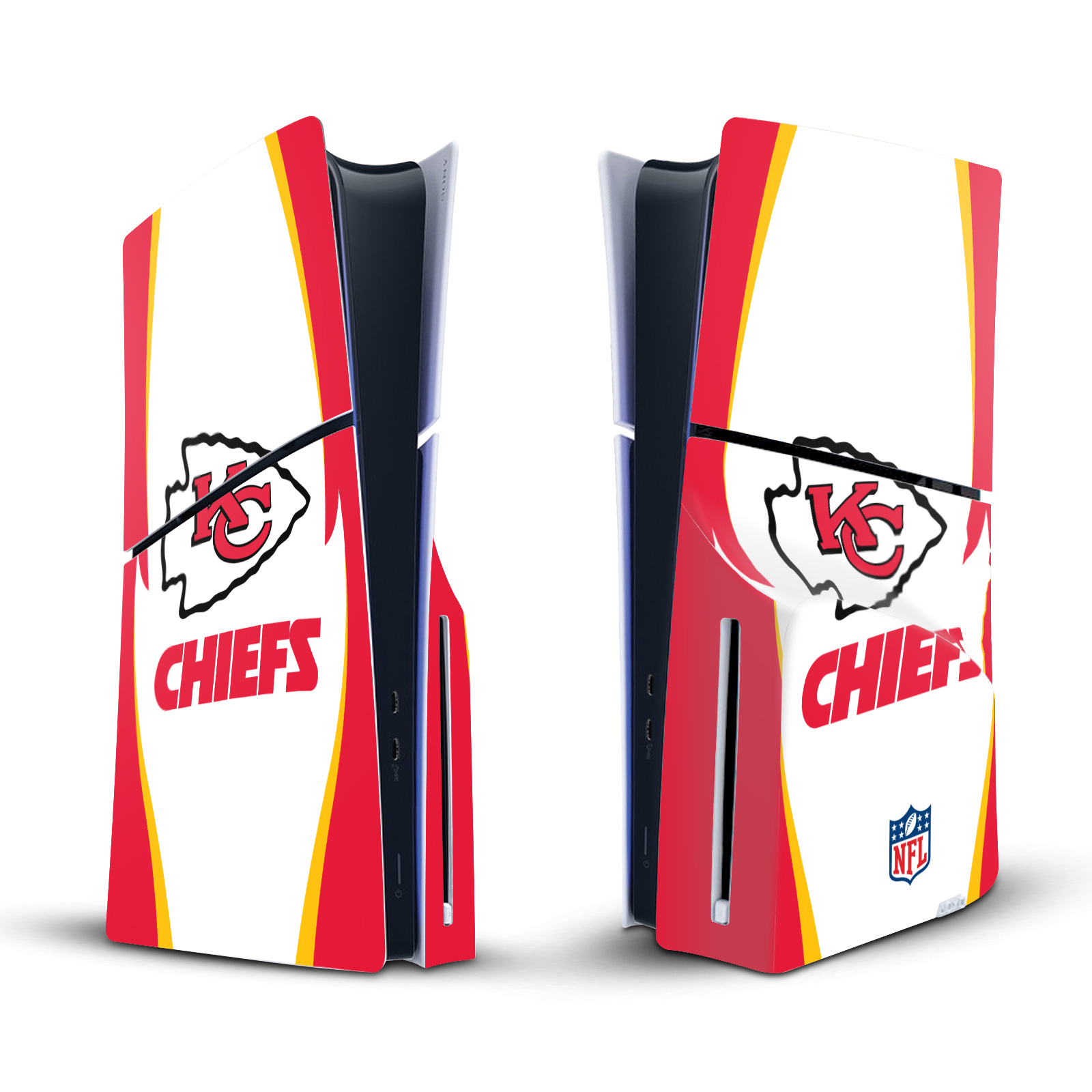 NFL KANSAS CITY CHIEFS VINYL SKIN FOR SONY PS5 SLIM DISC EDITION CONSOLE