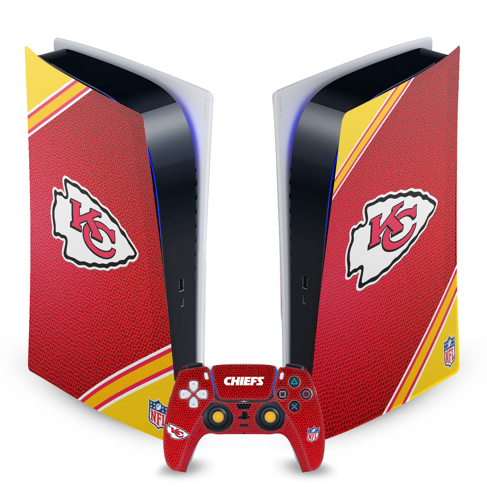 OFFICIAL NFL KANSAS CITY CHIEFS VINYL SKIN FOR SONY PS5 DIGITAL EDITION BUNDLE