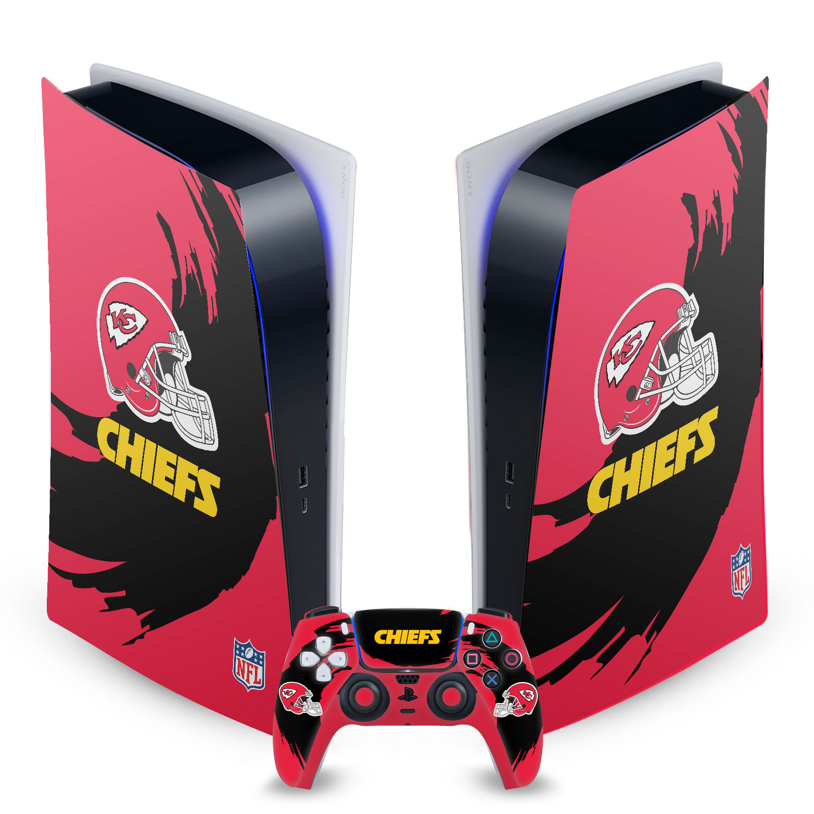 OFFICIAL NFL KANSAS CITY CHIEFS VINYL SKIN FOR SONY PS5 DIGITAL EDITION BUNDLE