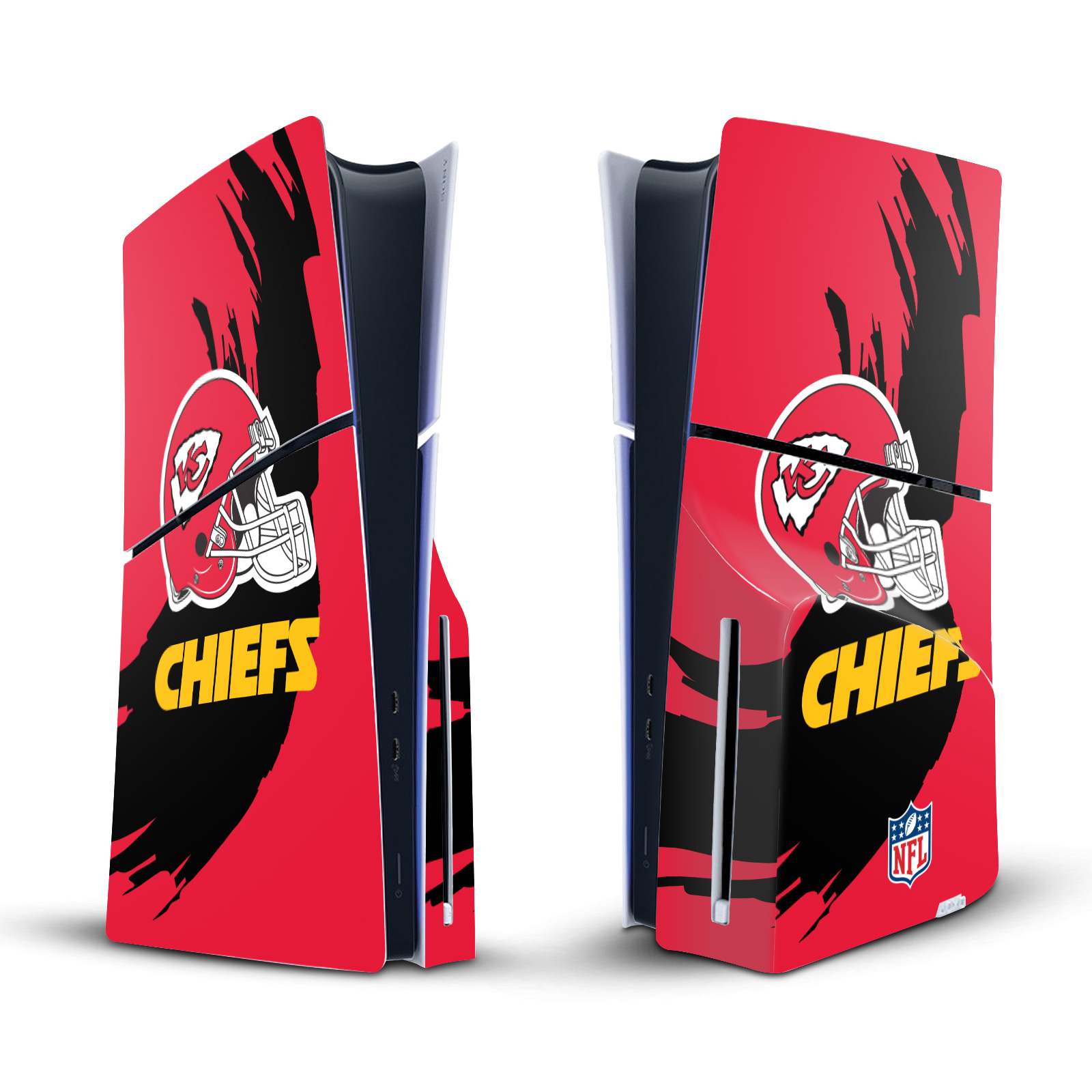 NFL KANSAS CITY CHIEFS VINYL SKIN FOR SONY PS5 SLIM DISC EDITION CONSOLE