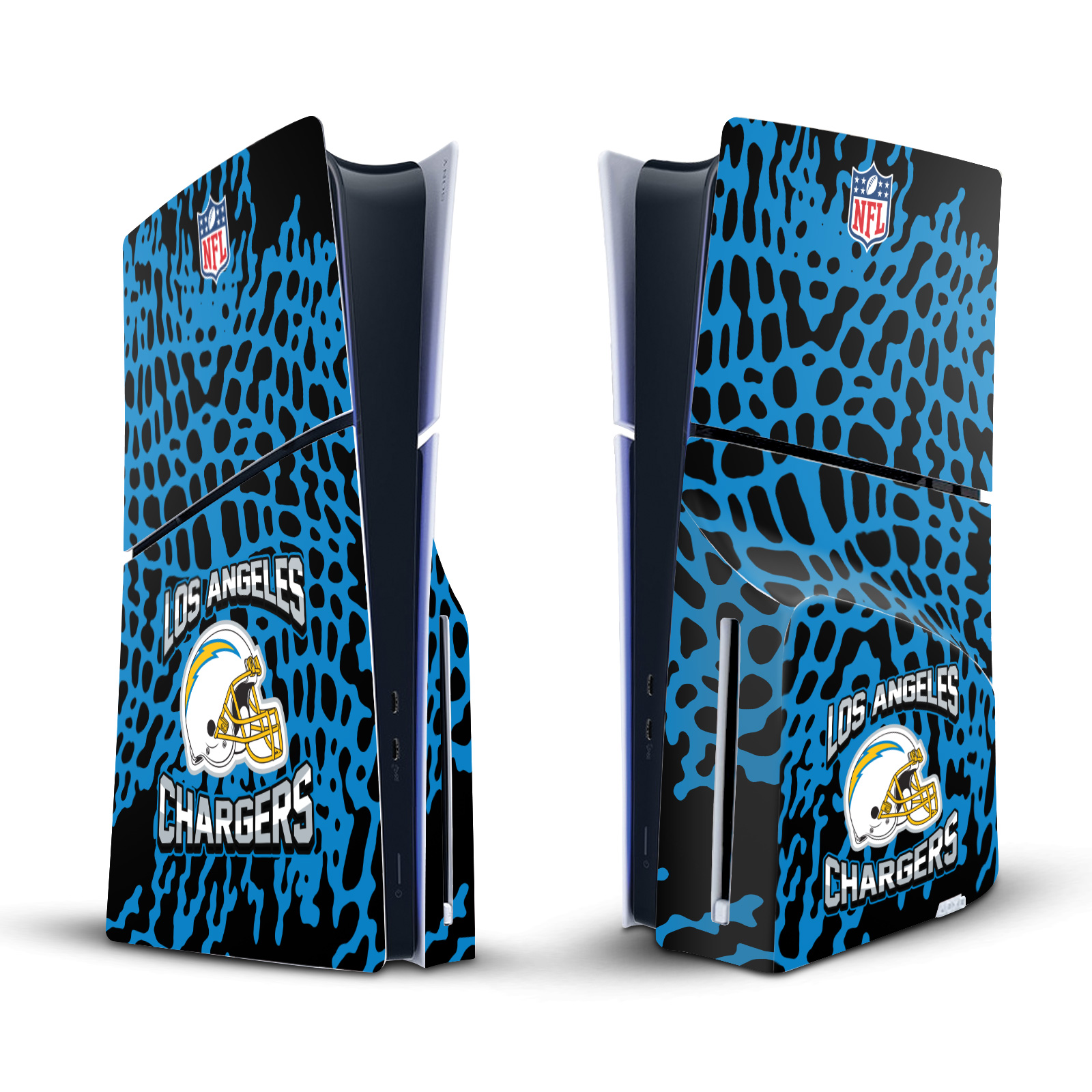 NFL LOS ANGELES CHARGERS VINYL SKIN FOR SONY PS5 SLIM DISC EDITION CONSOLE