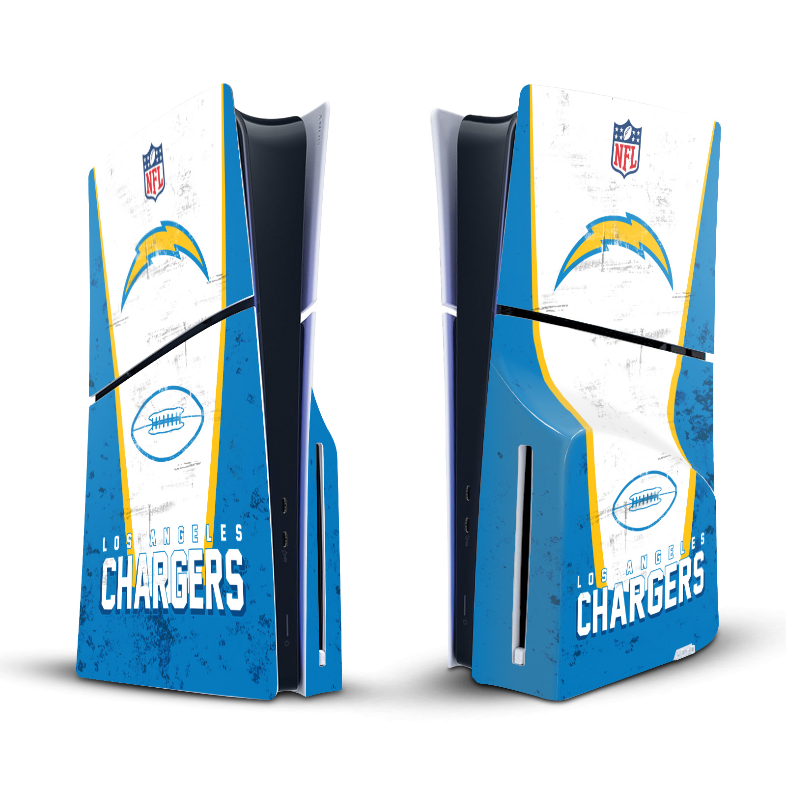 NFL LOS ANGELES CHARGERS VINYL SKIN FOR SONY PS5 SLIM DISC EDITION CONSOLE