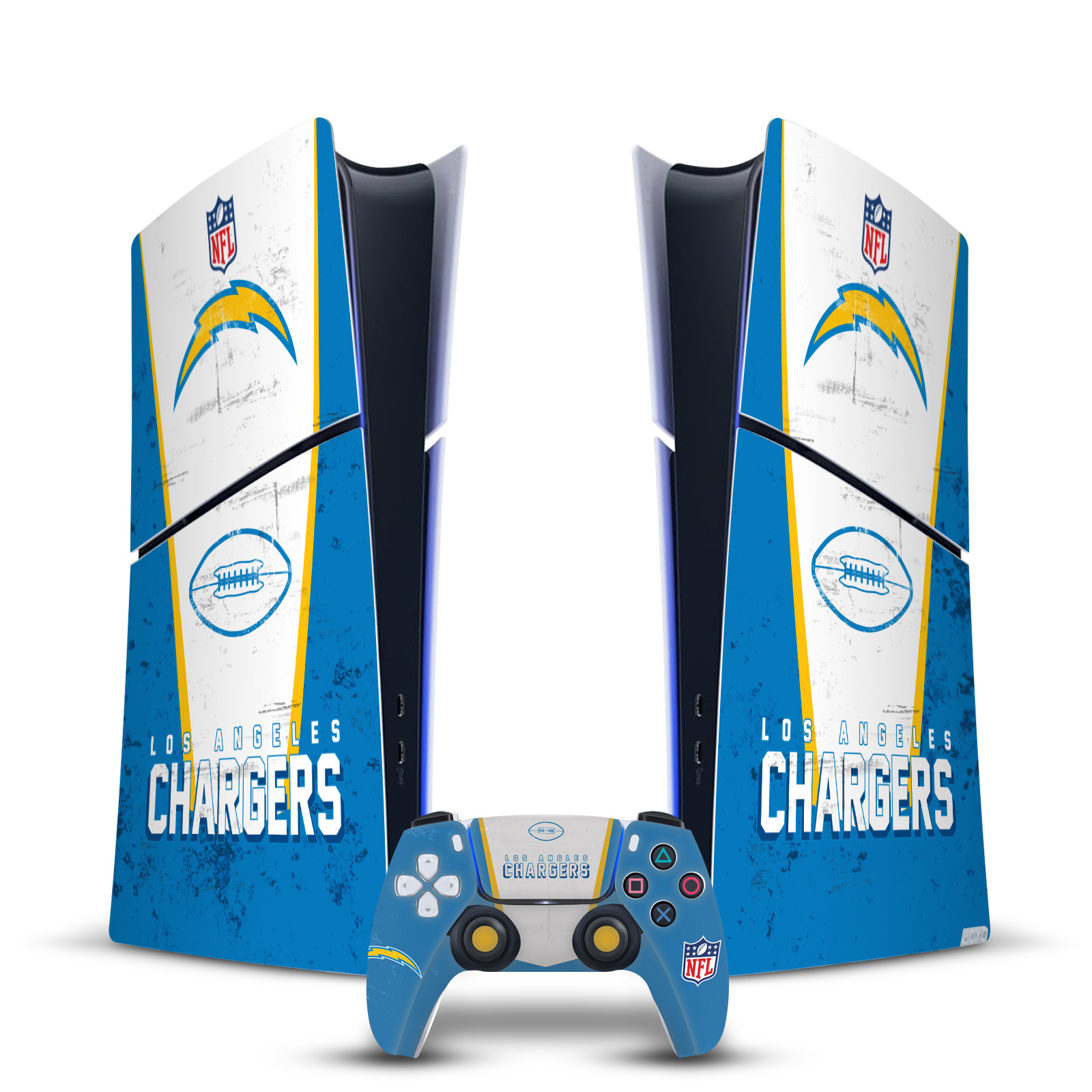 NFL LOS ANGELES CHARGERS VINYL SKIN FOR PS5 SLIM DIGITAL CONSOLE & CONTROLLER