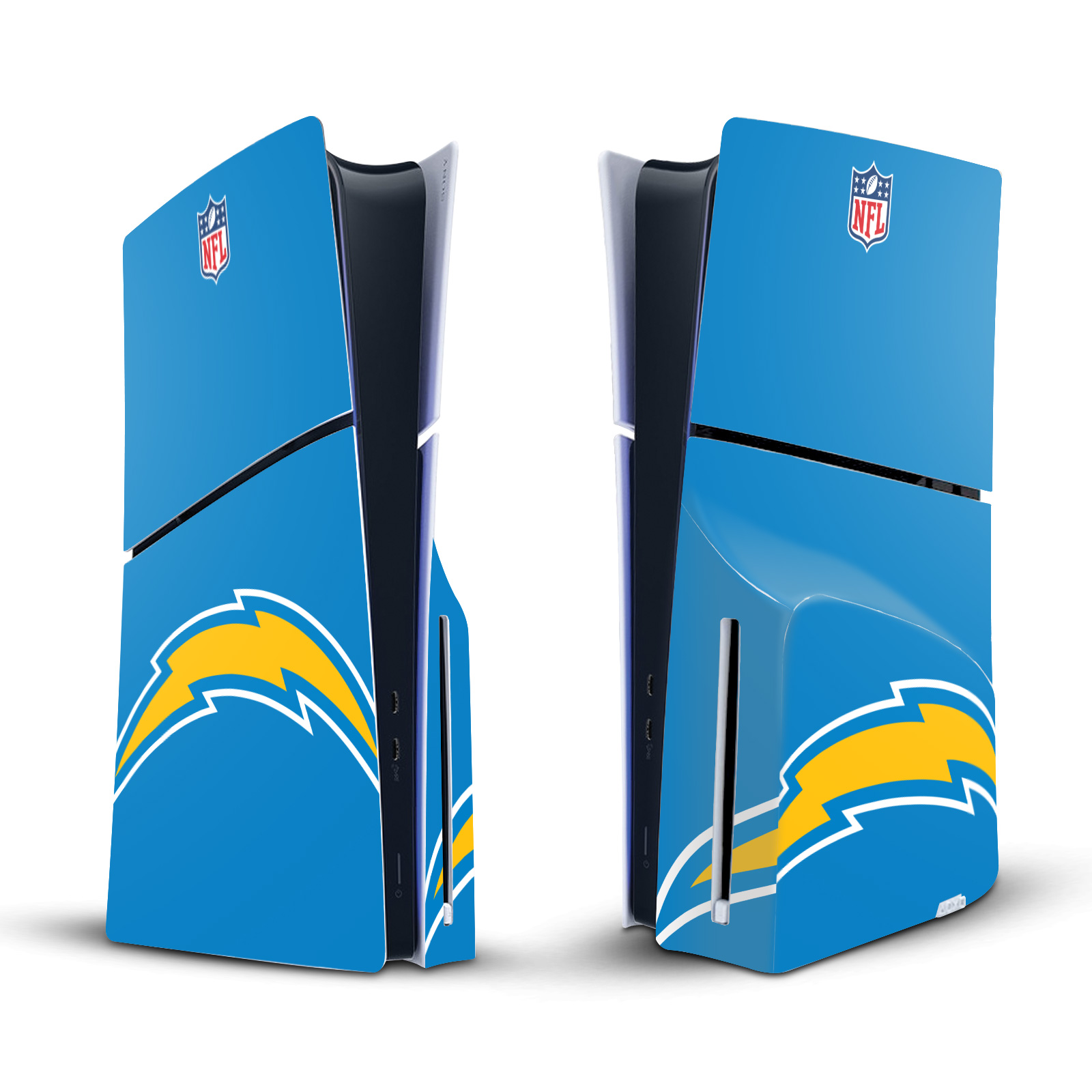 NFL LOS ANGELES CHARGERS VINYL SKIN FOR SONY PS5 SLIM DISC EDITION CONSOLE