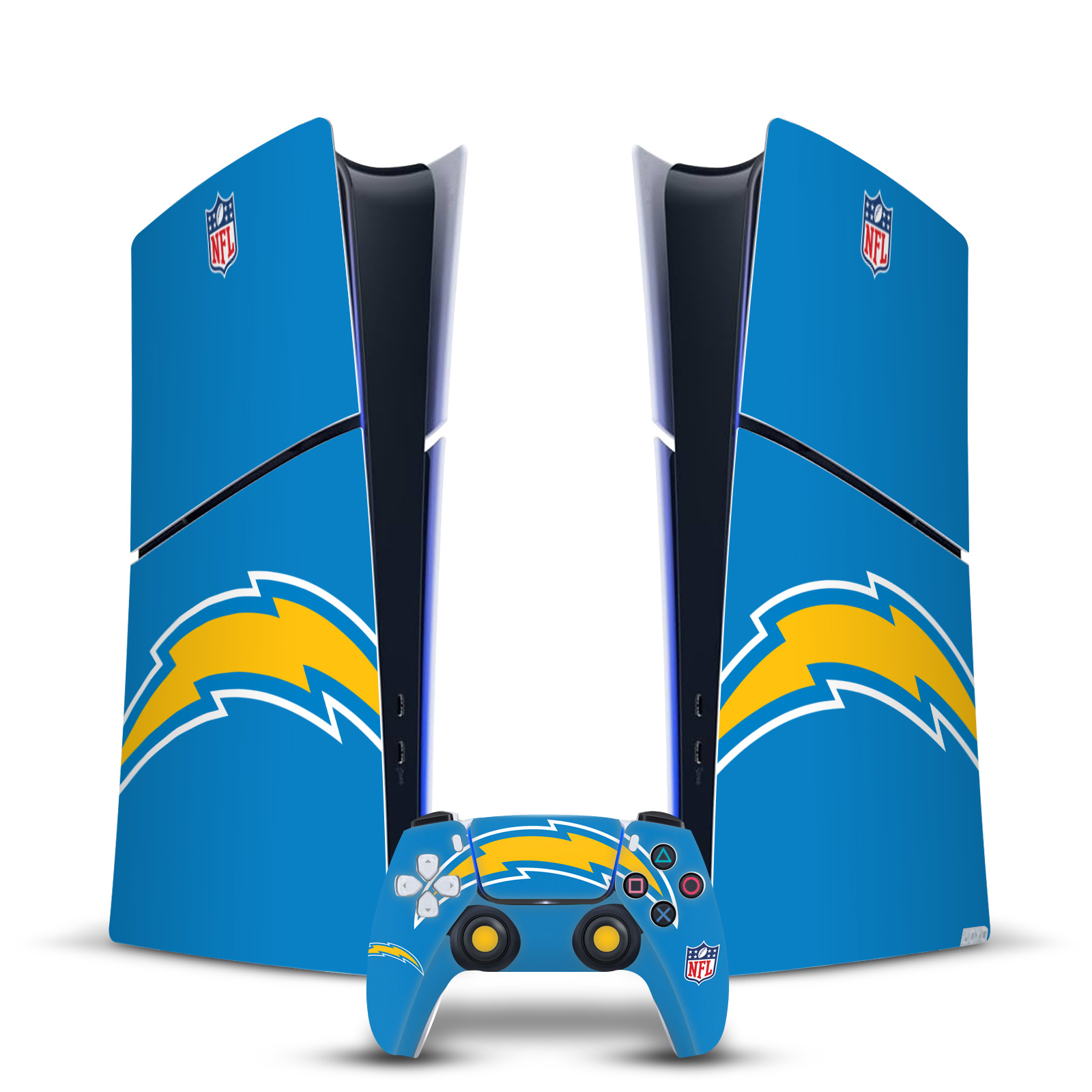 NFL LOS ANGELES CHARGERS VINYL SKIN FOR PS5 SLIM DIGITAL CONSOLE & CONTROLLER