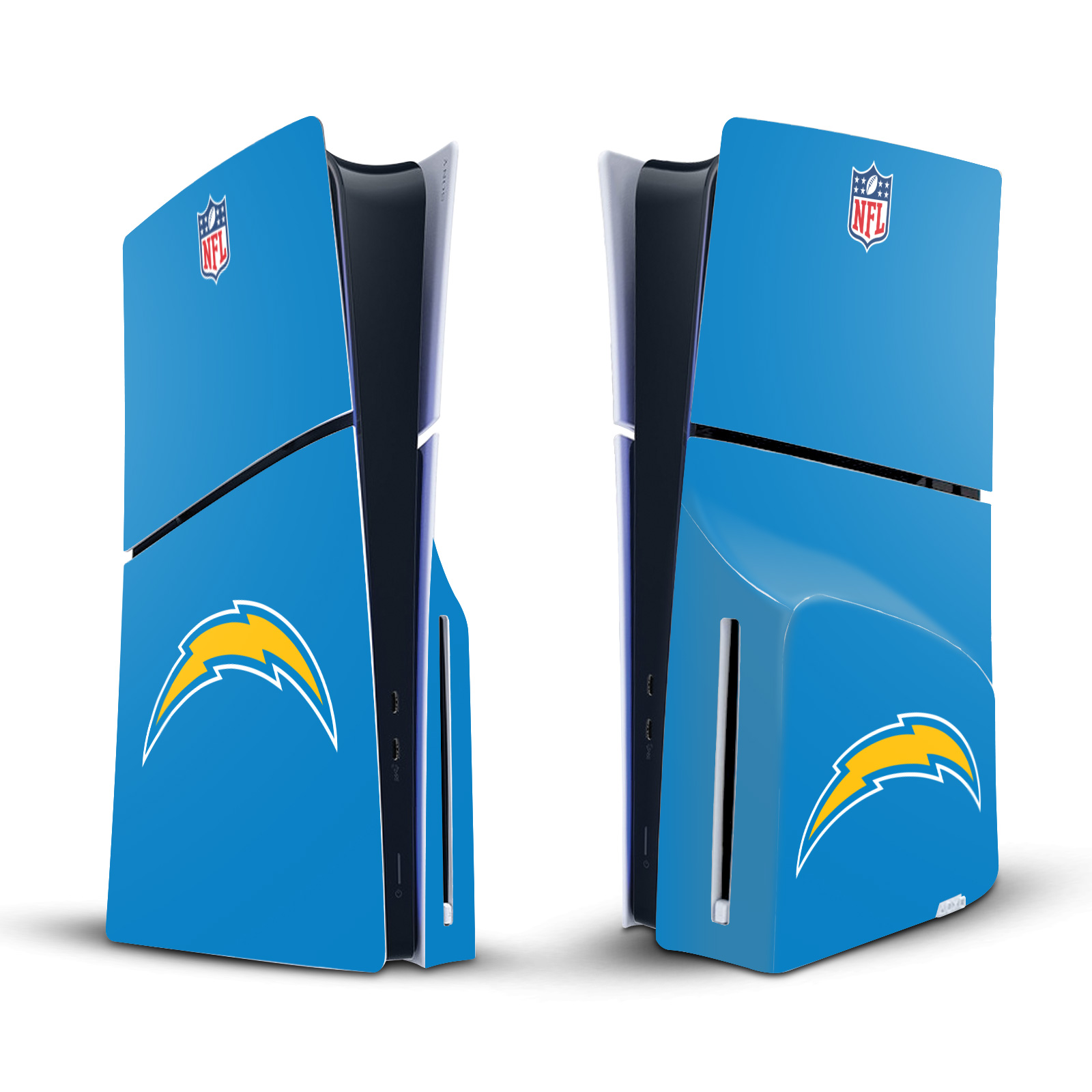 NFL LOS ANGELES CHARGERS VINYL SKIN FOR SONY PS5 SLIM DISC EDITION CONSOLE