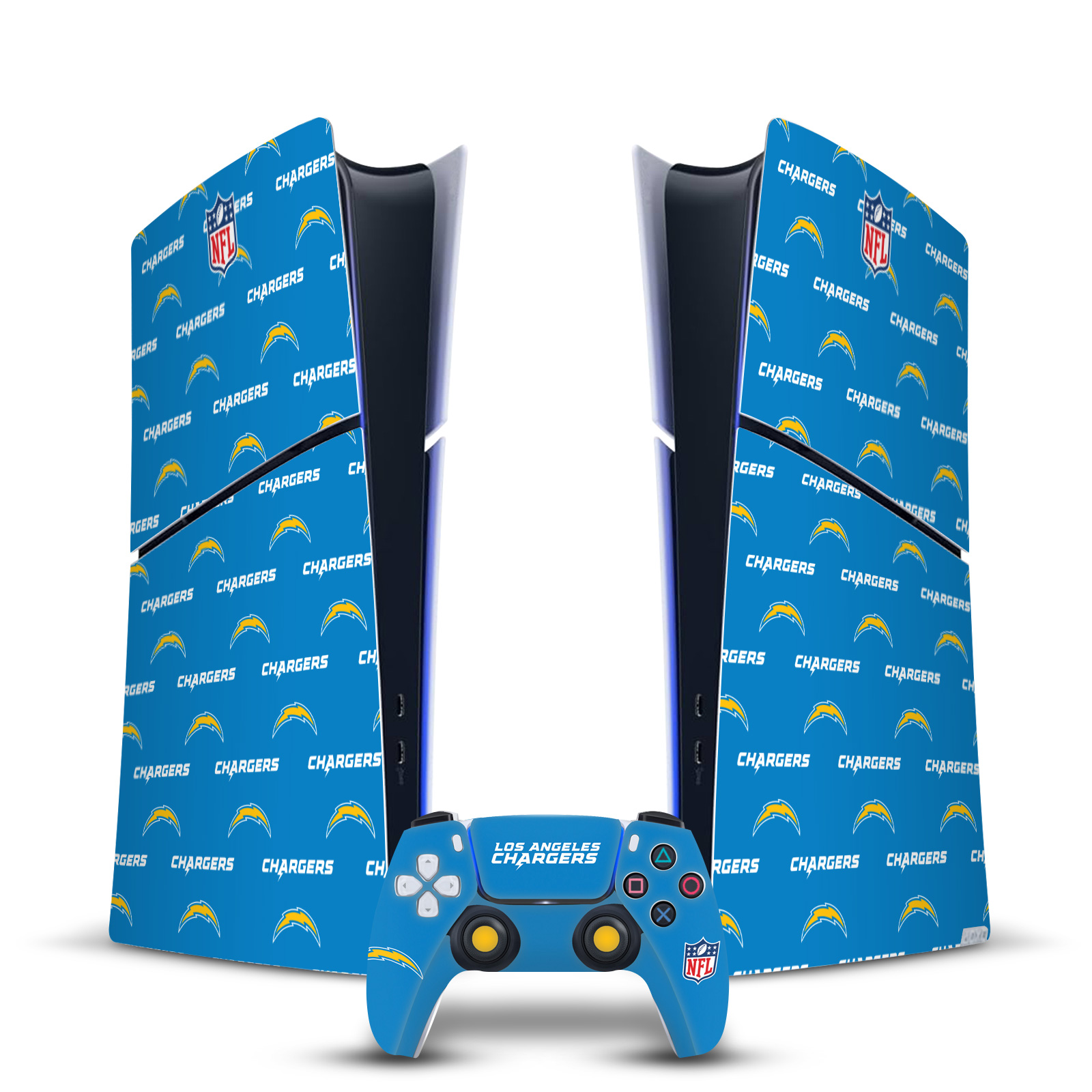 NFL LOS ANGELES CHARGERS VINYL SKIN FOR PS5 SLIM DIGITAL CONSOLE & CONTROLLER