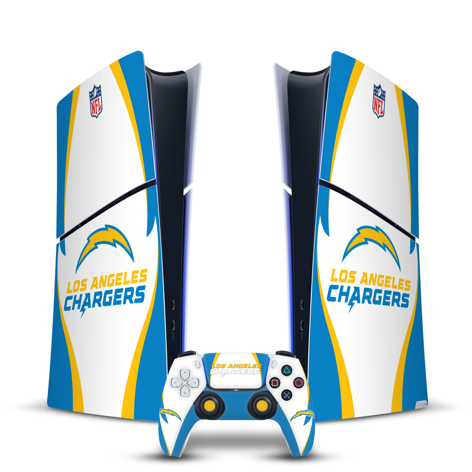 NFL LOS ANGELES CHARGERS VINYL SKIN FOR PS5 SLIM DIGITAL CONSOLE & CONTROLLER