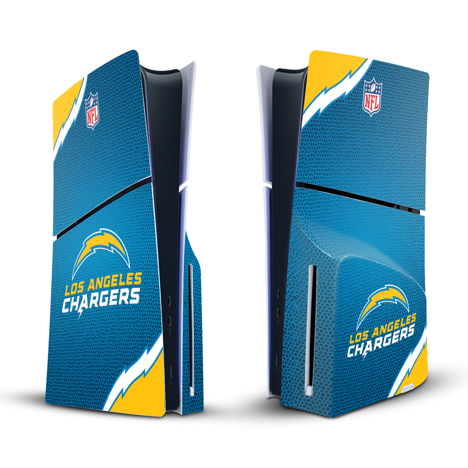 NFL LOS ANGELES CHARGERS VINYL SKIN FOR SONY PS5 SLIM DISC EDITION CONSOLE