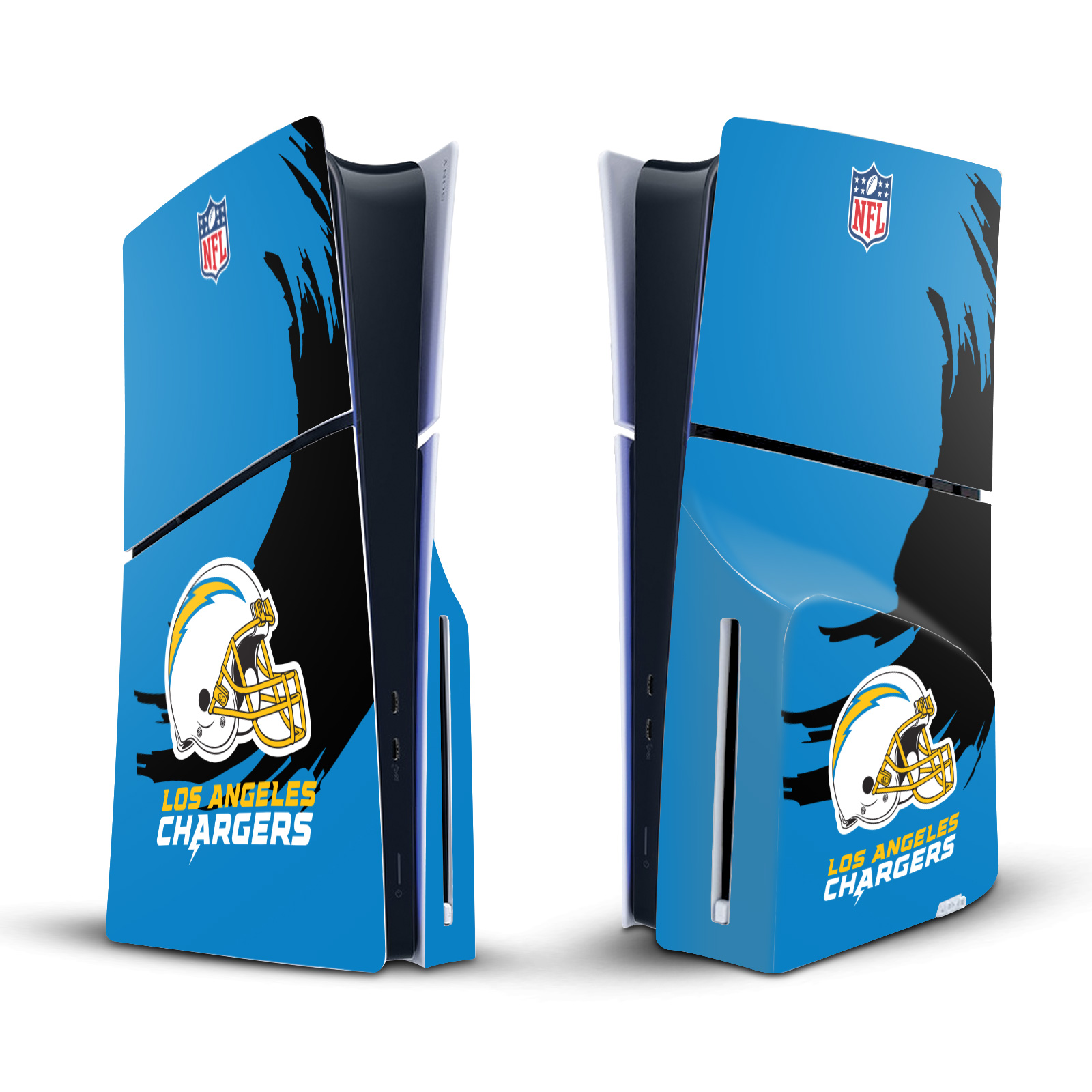 NFL LOS ANGELES CHARGERS VINYL SKIN FOR SONY PS5 SLIM DISC EDITION CONSOLE