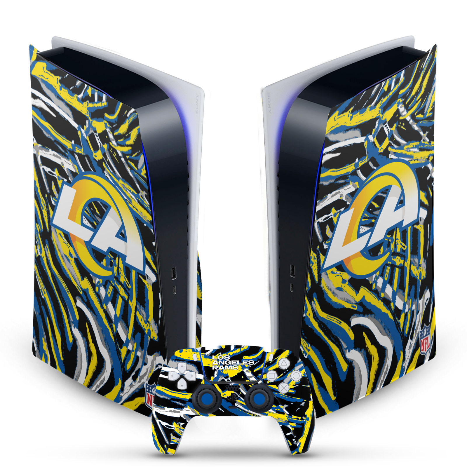 OFFICIAL NFL LOS ANGELES RAMS VINYL SKIN FOR SONY PS5 DIGITAL EDITION BUNDLE