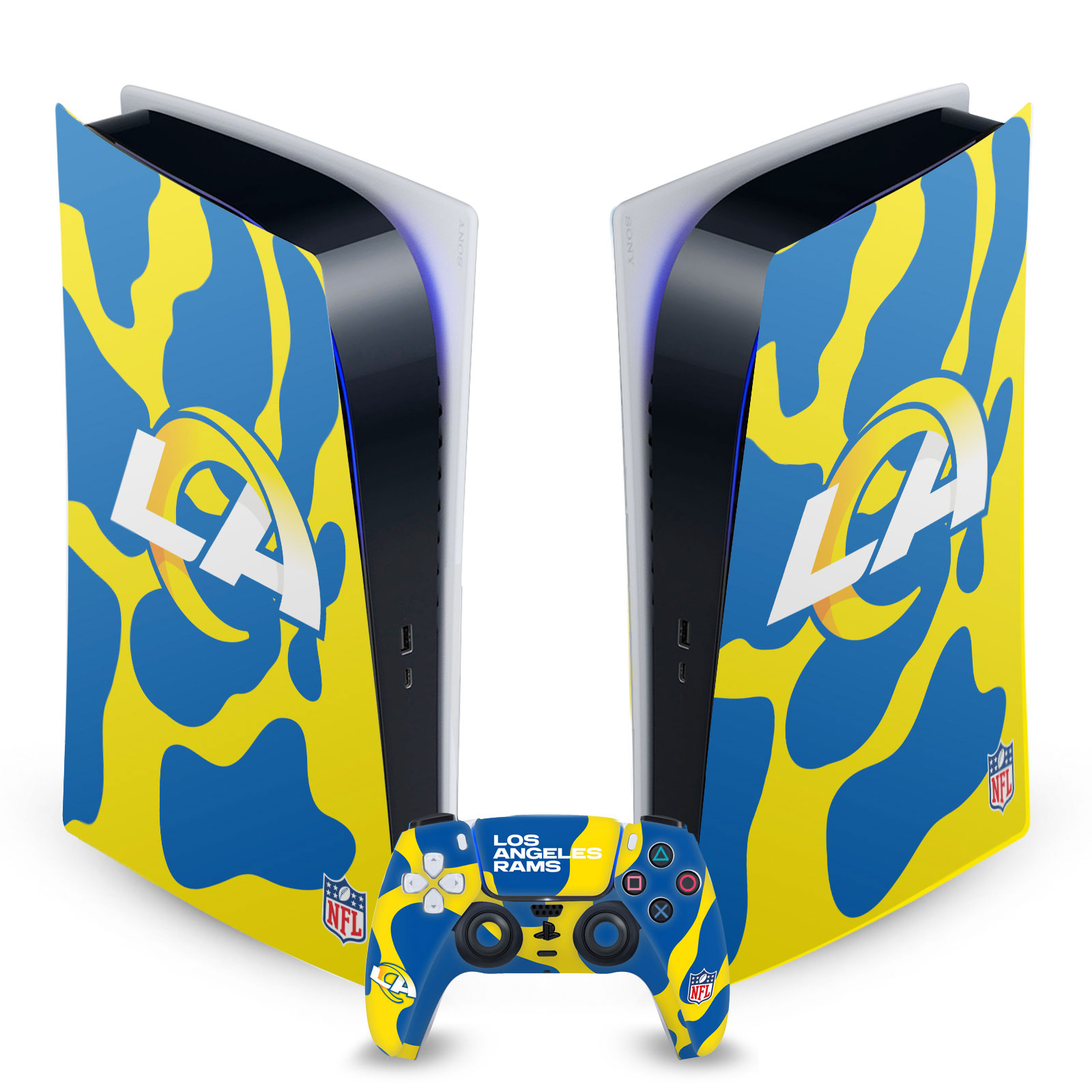 OFFICIAL NFL LOS ANGELES RAMS VINYL SKIN FOR SONY PS5 DIGITAL EDITION BUNDLE