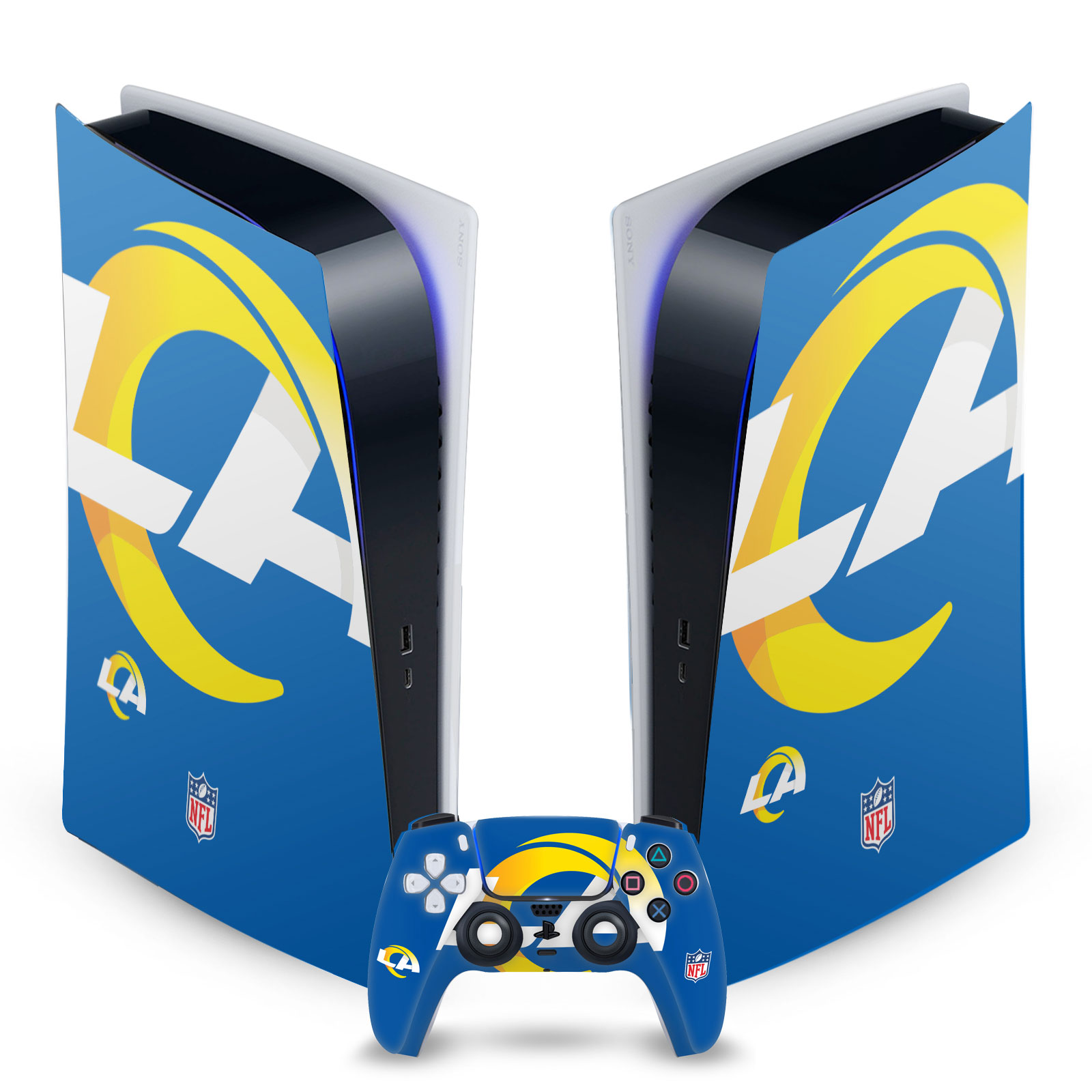 OFFICIAL NFL LOS ANGELES RAMS VINYL SKIN FOR SONY PS5 DIGITAL EDITION BUNDLE