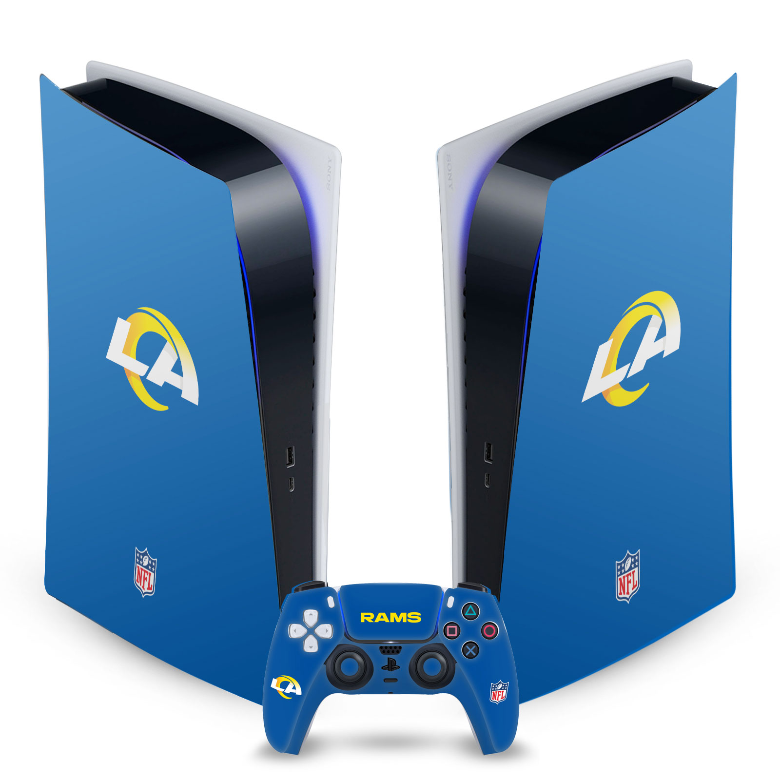 OFFICIAL NFL LOS ANGELES RAMS VINYL SKIN FOR SONY PS5 DIGITAL EDITION BUNDLE