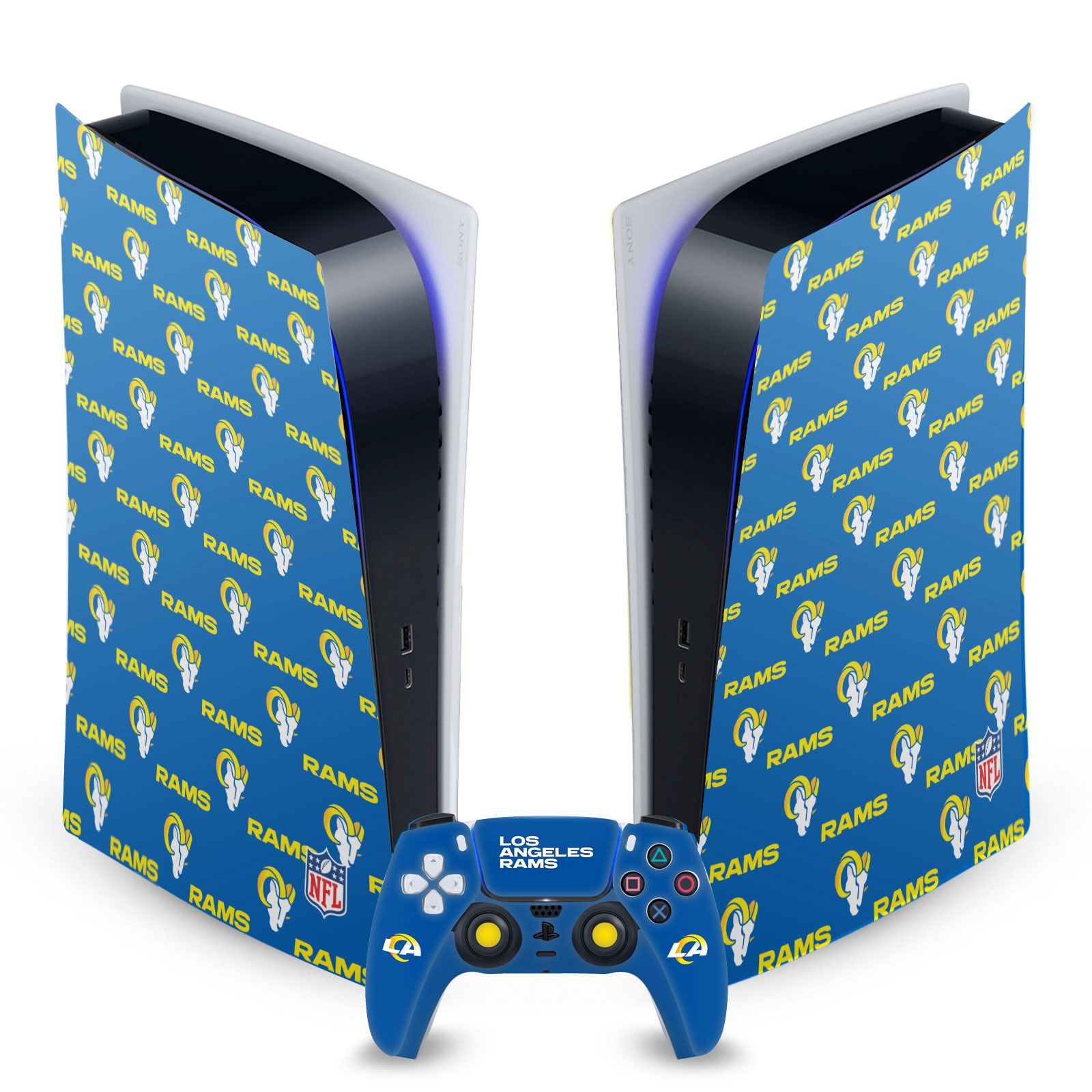 OFFICIAL NFL LOS ANGELES RAMS VINYL SKIN FOR SONY PS5 DIGITAL EDITION BUNDLE