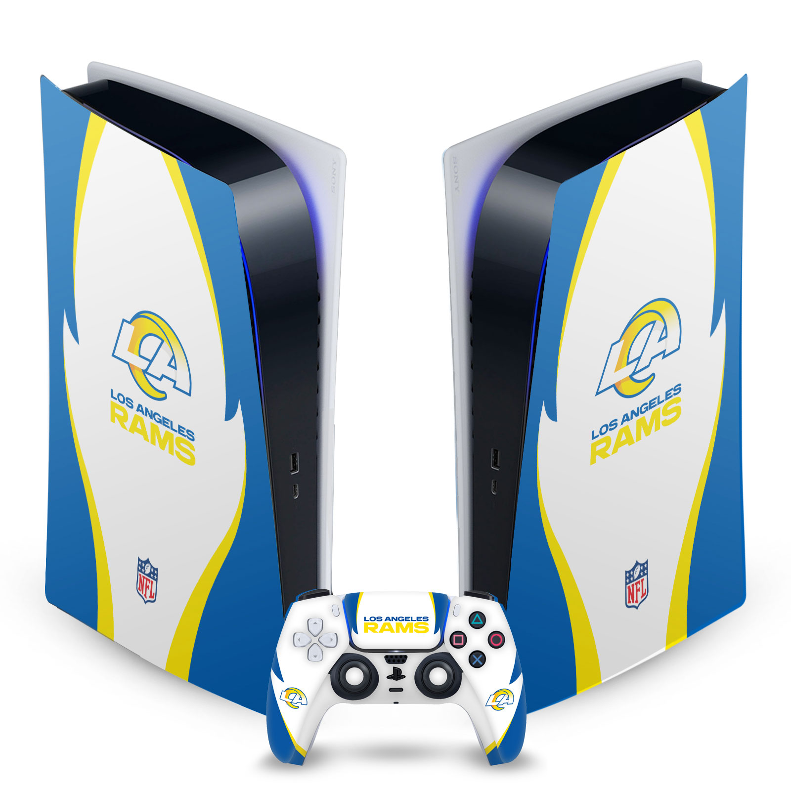 OFFICIAL NFL LOS ANGELES RAMS VINYL SKIN FOR SONY PS5 DIGITAL EDITION BUNDLE