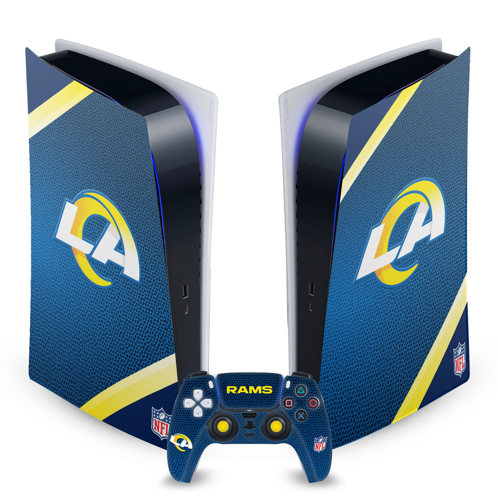 OFFICIAL NFL LOS ANGELES RAMS VINYL SKIN FOR SONY PS5 DIGITAL EDITION BUNDLE