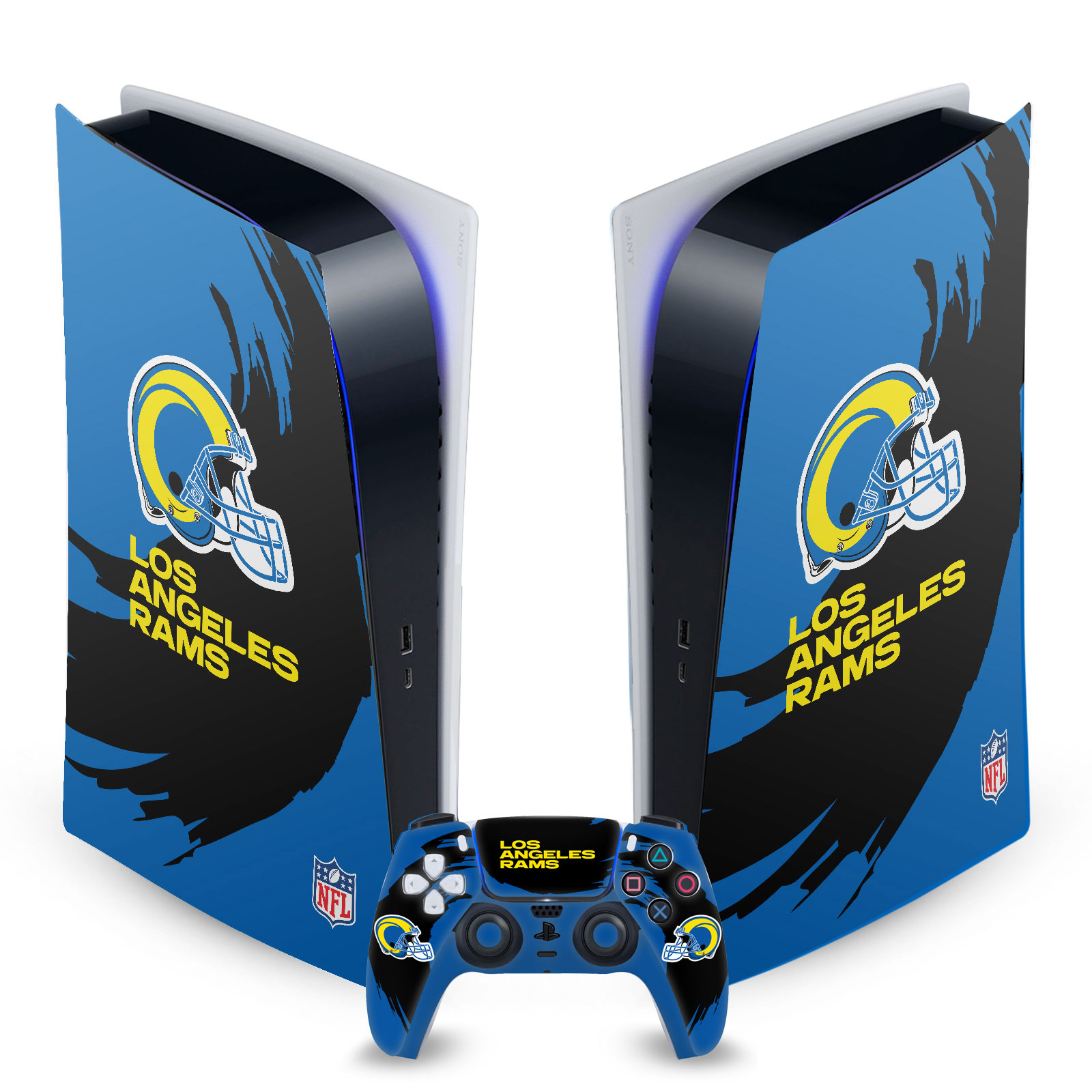 OFFICIAL NFL LOS ANGELES RAMS VINYL SKIN FOR SONY PS5 DIGITAL EDITION BUNDLE