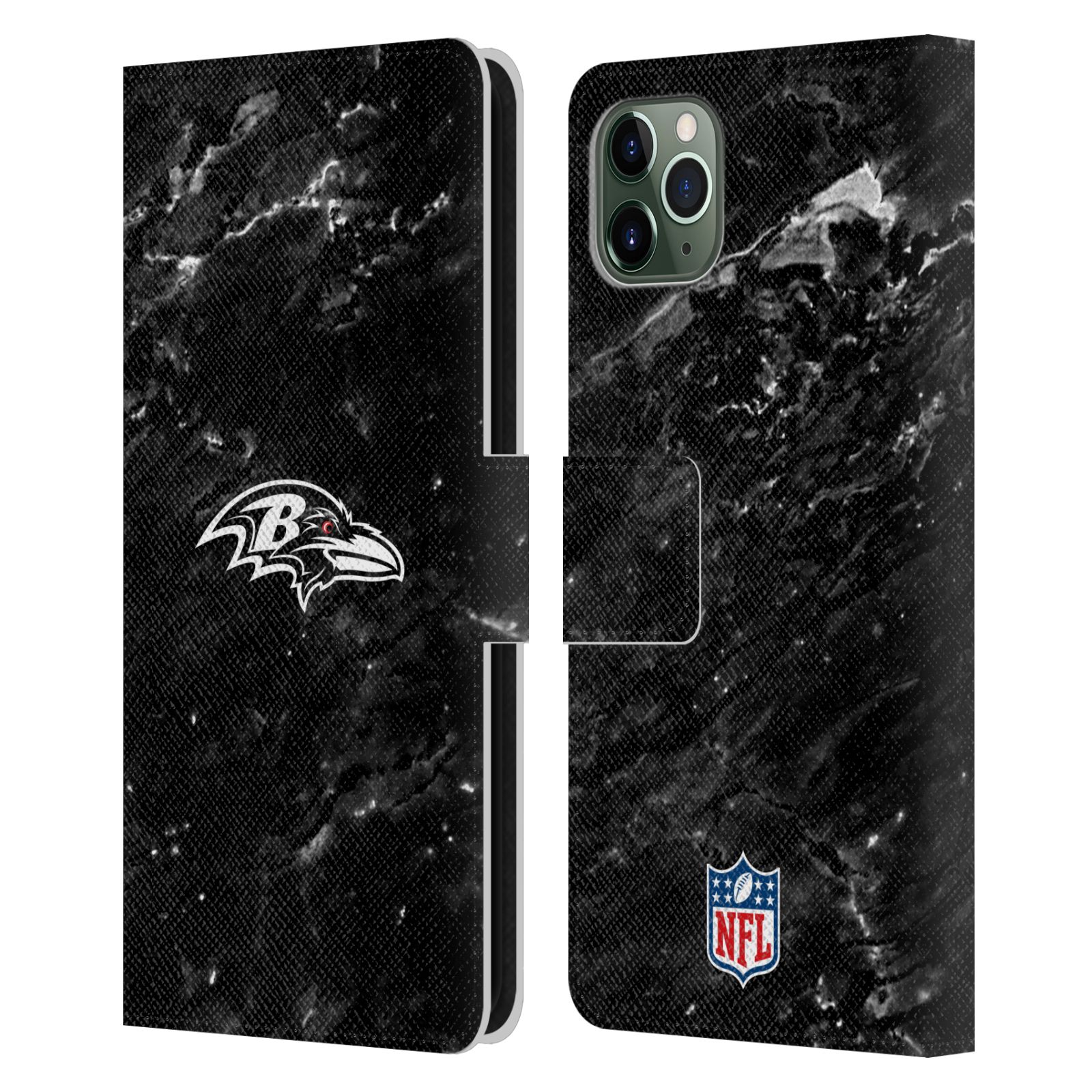 OFFICIAL NFL BALTIMORE RAVENS ARTWORK LEATHER BOOK CASE FOR APPLE iPHONE PHONES - Picture 8 of 10