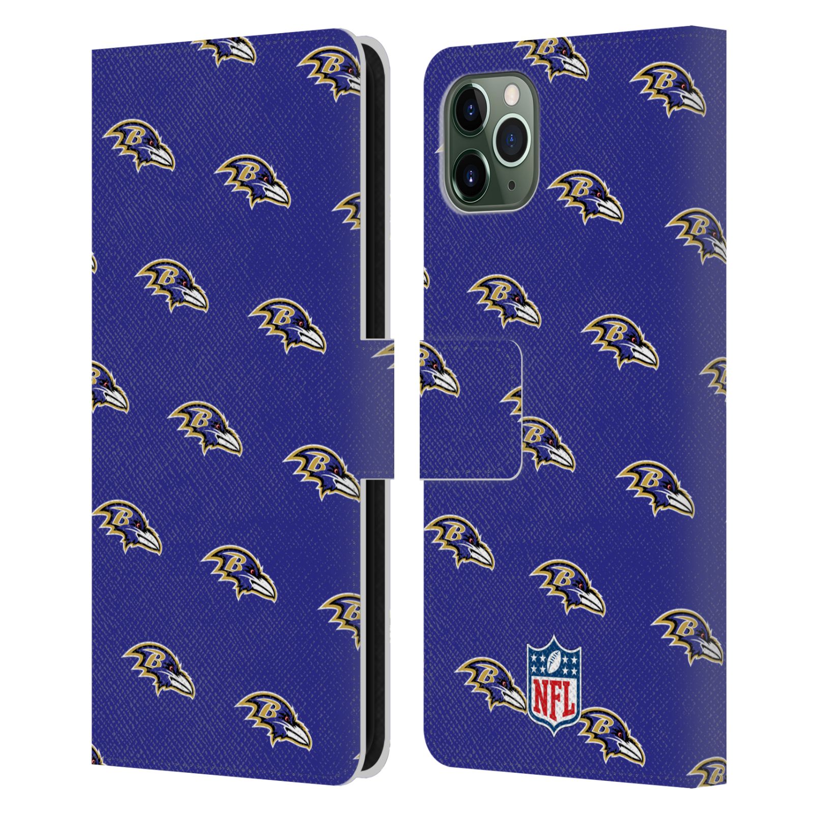 OFFICIAL NFL BALTIMORE RAVENS ARTWORK LEATHER BOOK CASE FOR APPLE iPHONE PHONES - Picture 9 of 10