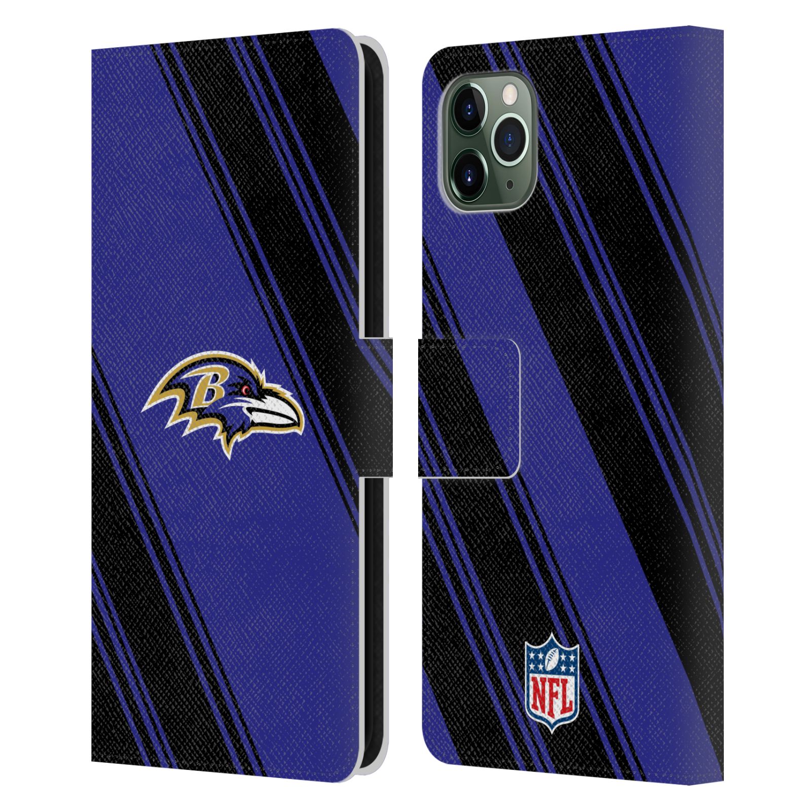 OFFICIAL NFL BALTIMORE RAVENS ARTWORK LEATHER BOOK CASE FOR APPLE iPHONE PHONES - Picture 10 of 10