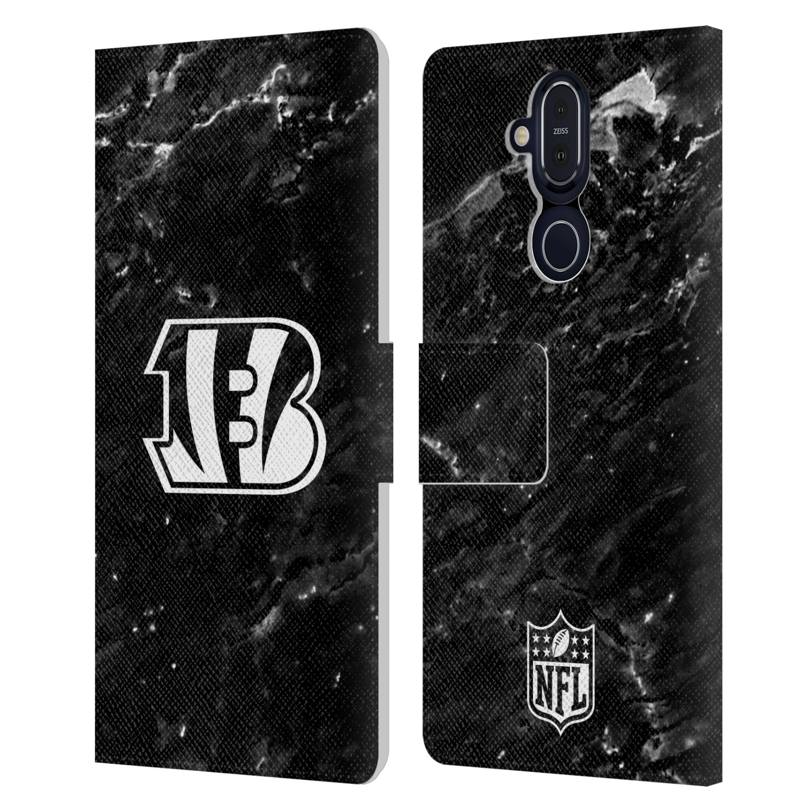 FUNDA OFICIAL DE CUERO PARA LIBROS DE ARTE DE OBRAS DE ARTE DE LA NFL CINCINNATI BENGALS PARA TELÉFONOS NOKIA - Imagen 8 de 10