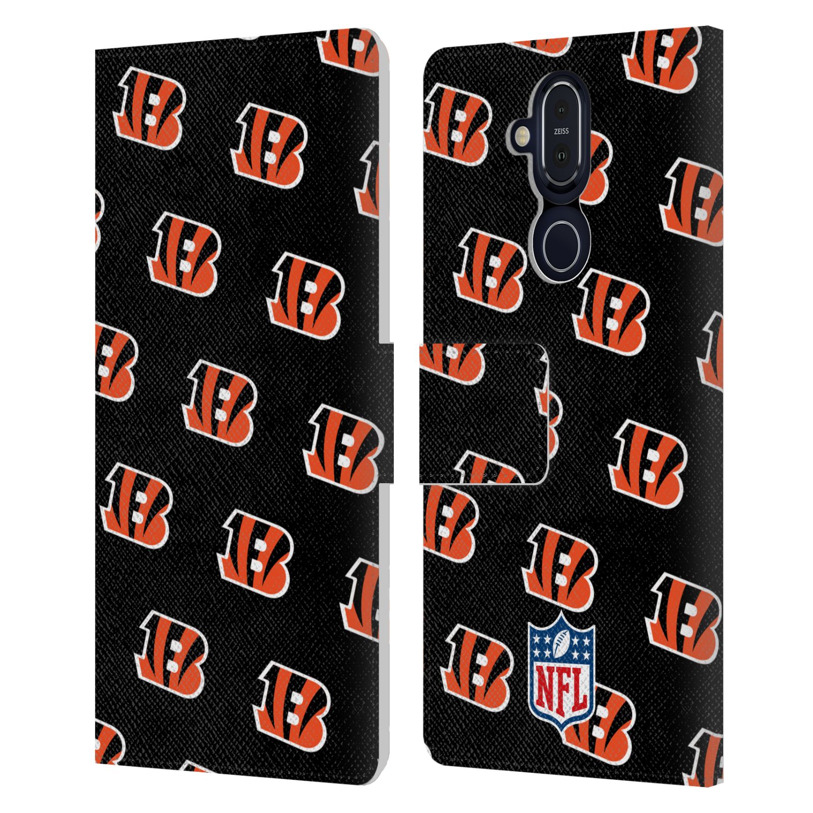 FUNDA OFICIAL DE CUERO PARA LIBROS DE ARTE DE OBRAS DE ARTE DE LA NFL CINCINNATI BENGALS PARA TELÉFONOS NOKIA - Imagen 9 de 10
