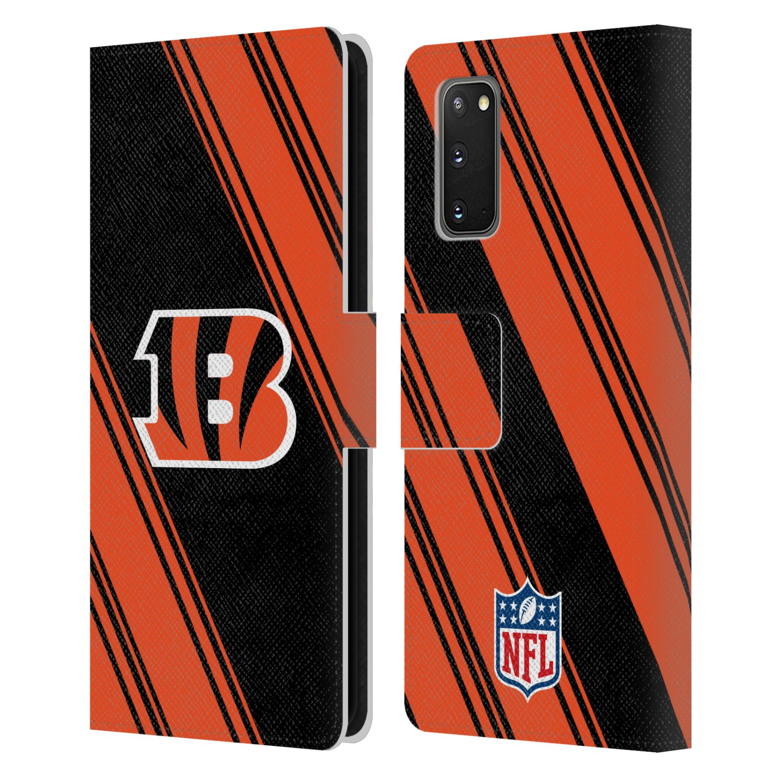 OFFICIAL NFL CINCINNATI BENGALS ARTWORK LEATHER BOOK CASE FOR SAMSUNG PHONES 1 - Picture 10 of 10