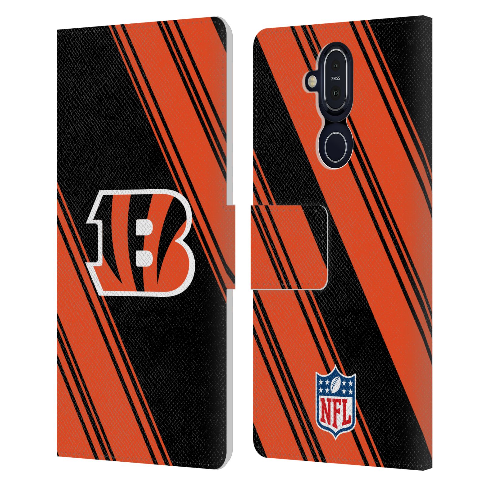 FUNDA OFICIAL DE CUERO PARA LIBROS DE ARTE DE OBRAS DE ARTE DE LA NFL CINCINNATI BENGALS PARA TELÉFONOS NOKIA - Imagen 10 de 10