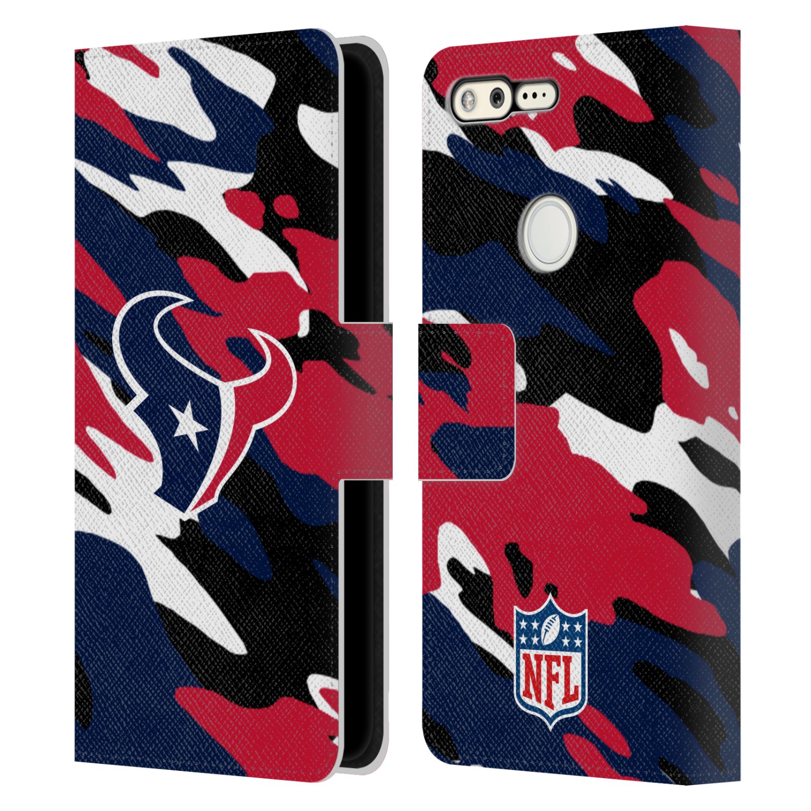 OFFICIAL NFL HOUSTON TEXANS LOGO LEATHER BOOK WALLET CASE FOR GOOGLE PHONES - Picture 8 of 13