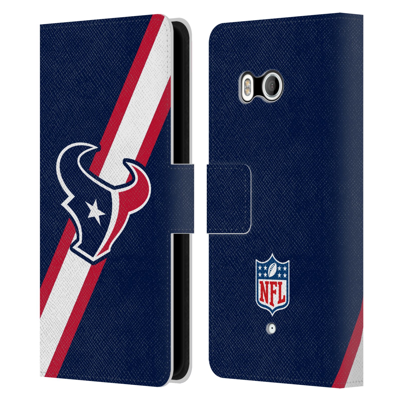 OFFICIAL NFL HOUSTON TEXANS LOGO LEATHER BOOK WALLET CASE COVER FOR HTC PHONES 1 - Picture 7 of 7