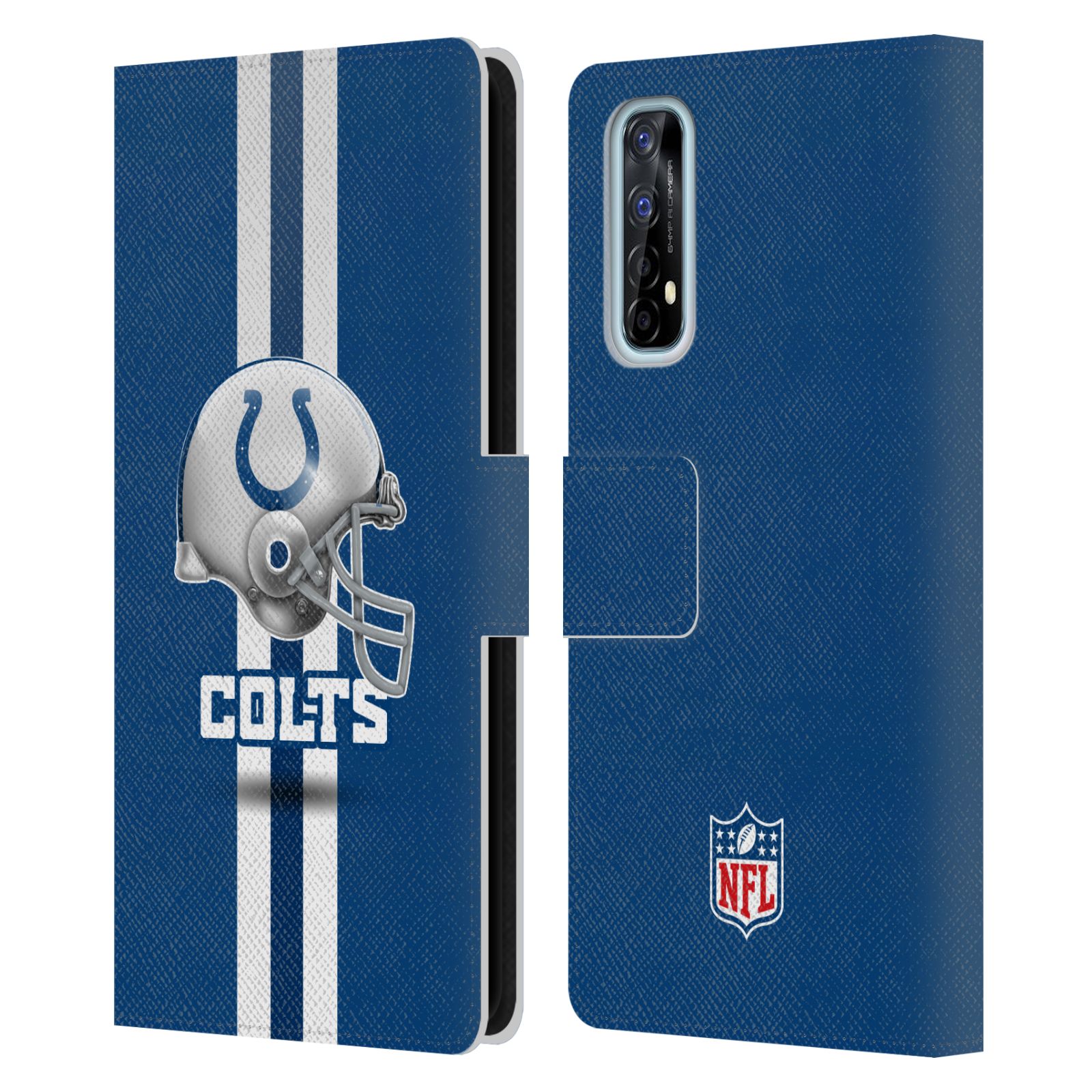 OFFICIAL NFL INDIANAPOLIS COLTS LOGO LEATHER BOOK WALLET CASE FOR REALME PHONES - Picture 11 of 13