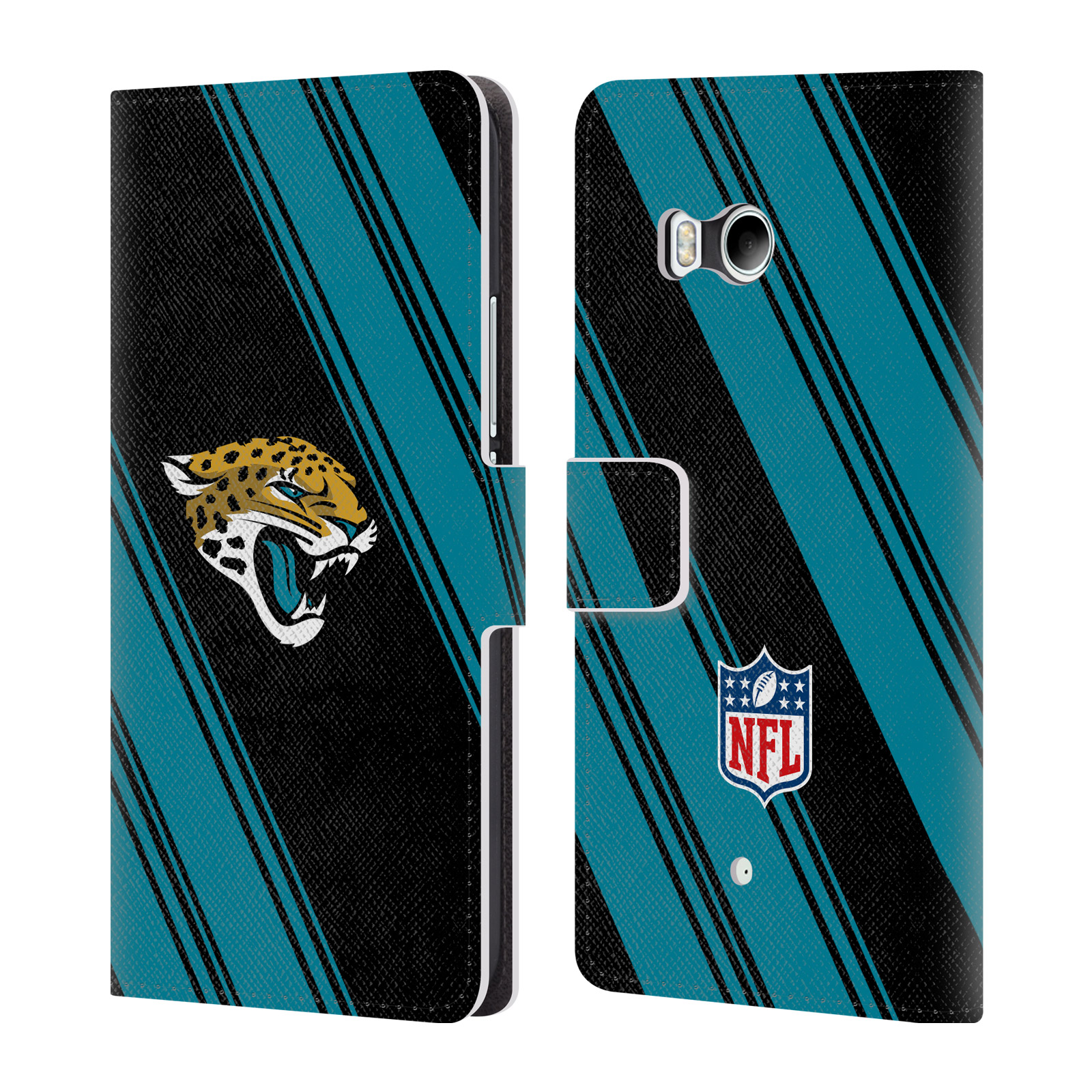 NFL JACKSONVILLE JAGUARS ARTWORK LEATHER BOOK WALLET CASE COVER FOR HTC PHONES 1 - Picture 7 of 7