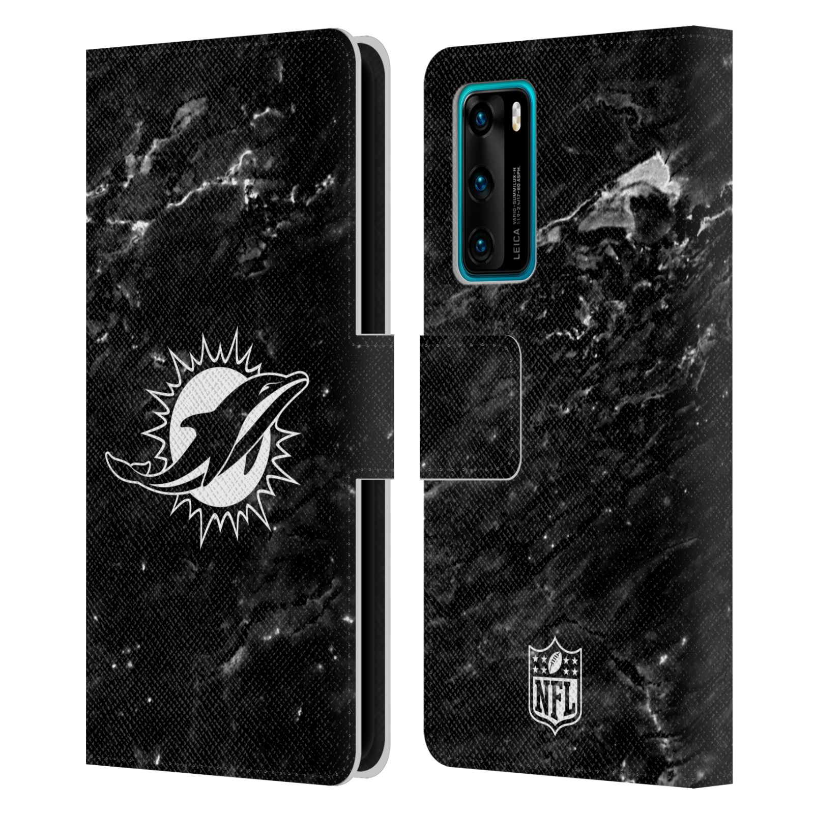 OFFICIAL NFL MIAMI DOLPHINS ARTWORK LEATHER BOOK CASE FOR HUAWEI PHONES - Picture 8 of 10