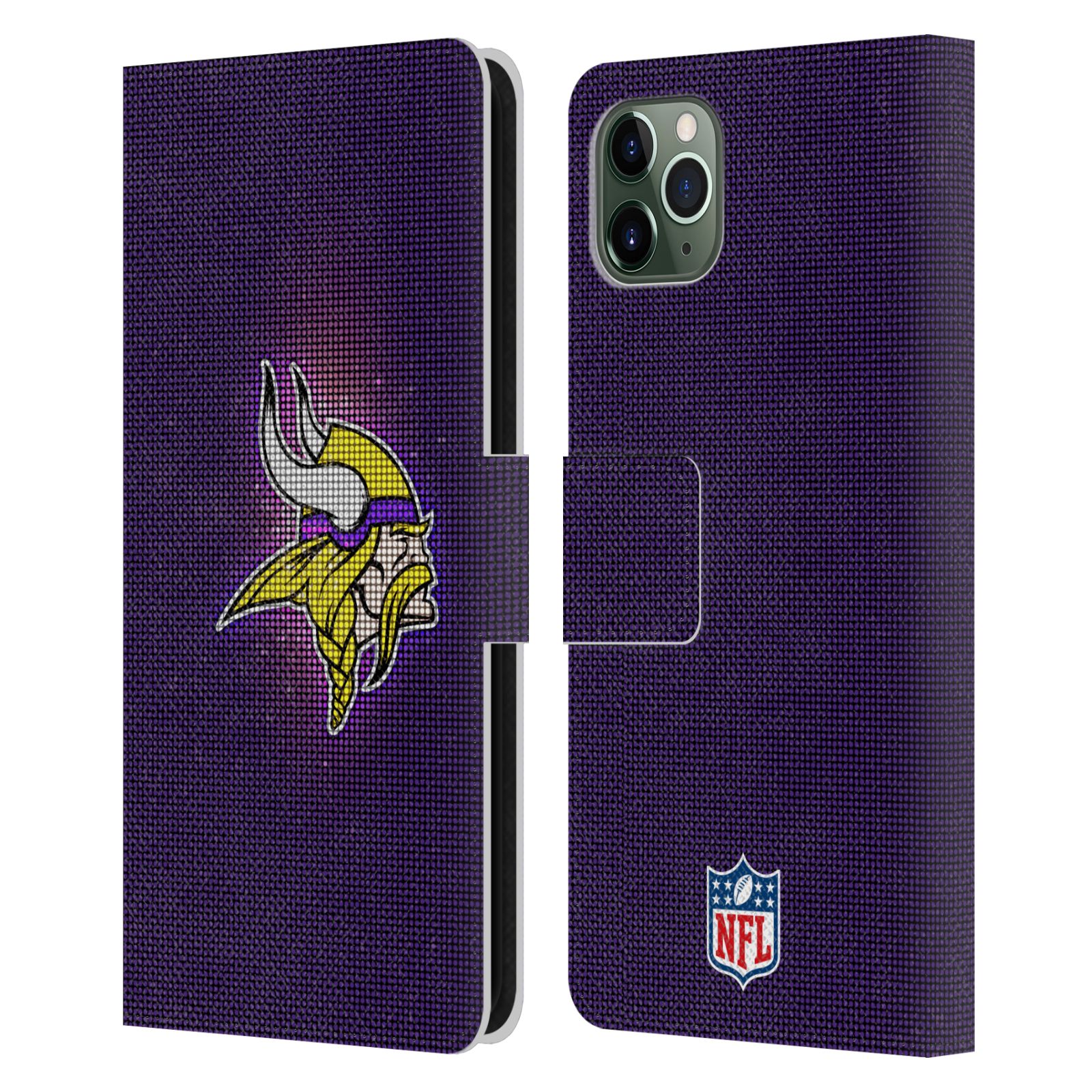 NFL MINNESOTA VIKINGS ARTWORK LEATHER BOOK WALLET CASE FOR APPLE iPHONE PHONES - Picture 7 of 10