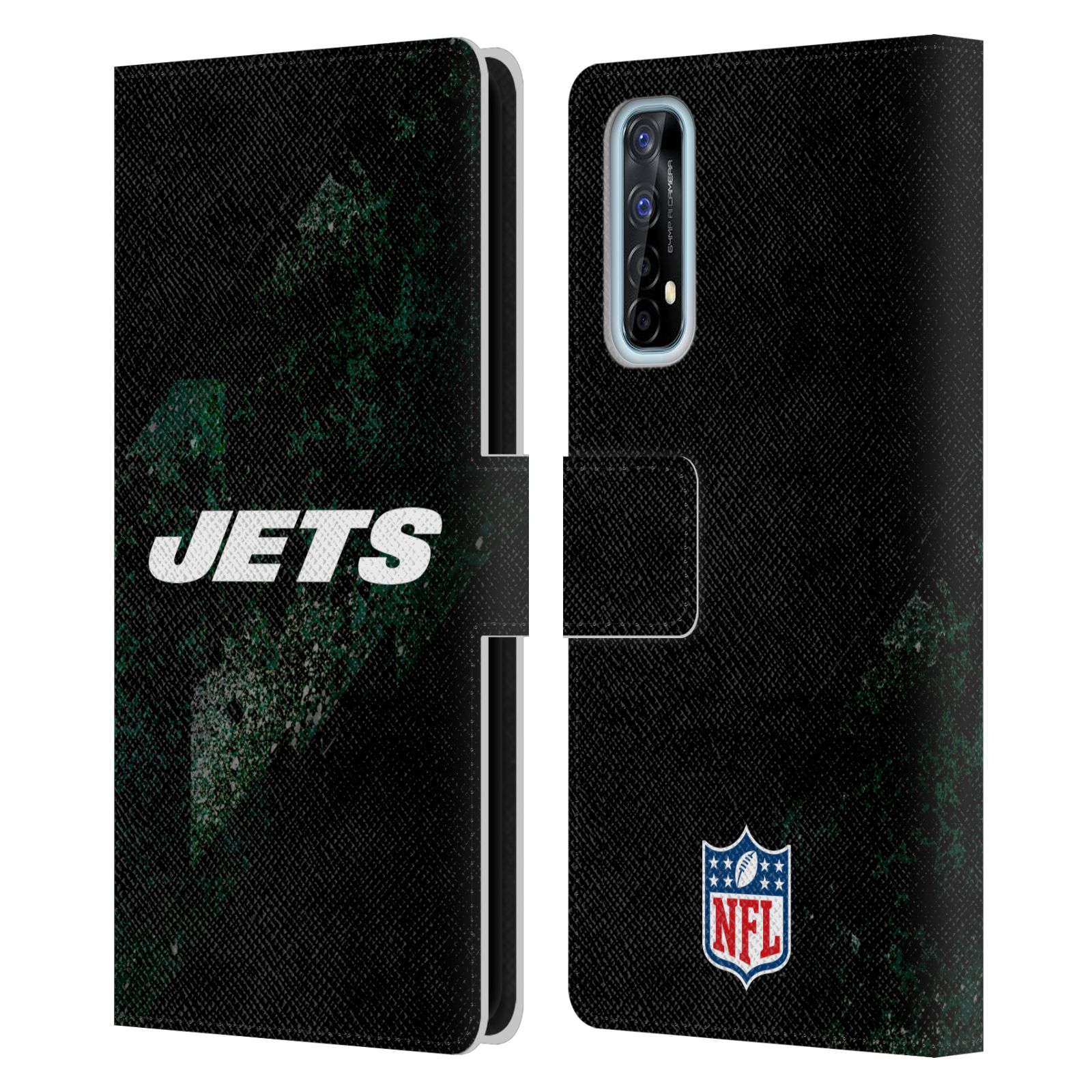 OFFICIAL NFL NEW YORK JETS LOGO LEATHER BOOK WALLET CASE COVER FOR REALME PHONES - Picture 7 of 13