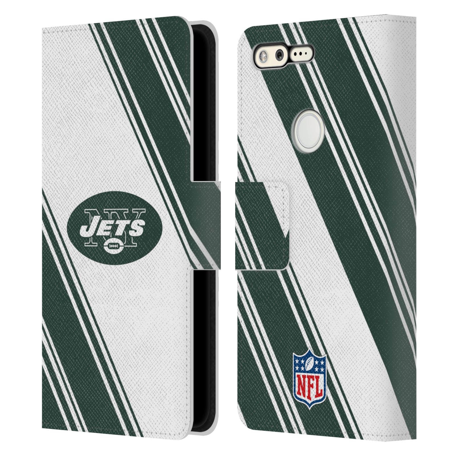 OFFICIAL NFL NEW YORK JETS ARTWORK LEATHER BOOK CASE FOR GOOGLE PHONES - Picture 10 of 10