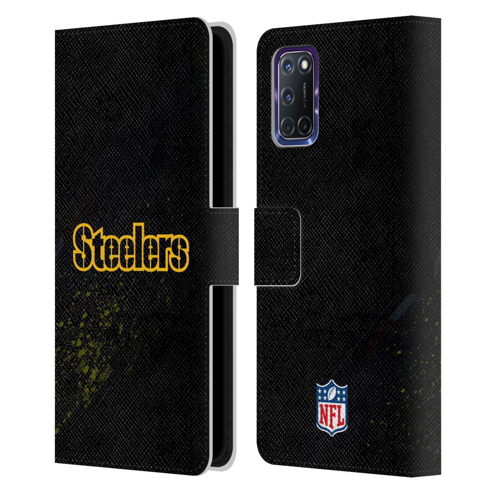 OFFIZIELLE NFL PITTSBURGH STEELERS LOGO BRIEFTASCHE HÜLLE HUELLE FÜR OPPO HANDYS - Bild 12 von 13
