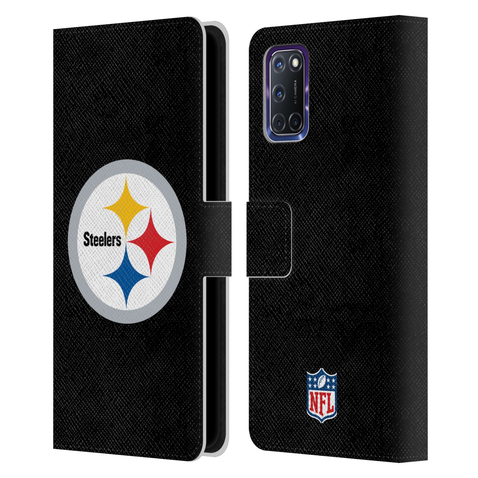 OFFIZIELLE NFL PITTSBURGH STEELERS LOGO BRIEFTASCHE HÜLLE HUELLE FÜR OPPO HANDYS - Bild 8 von 13