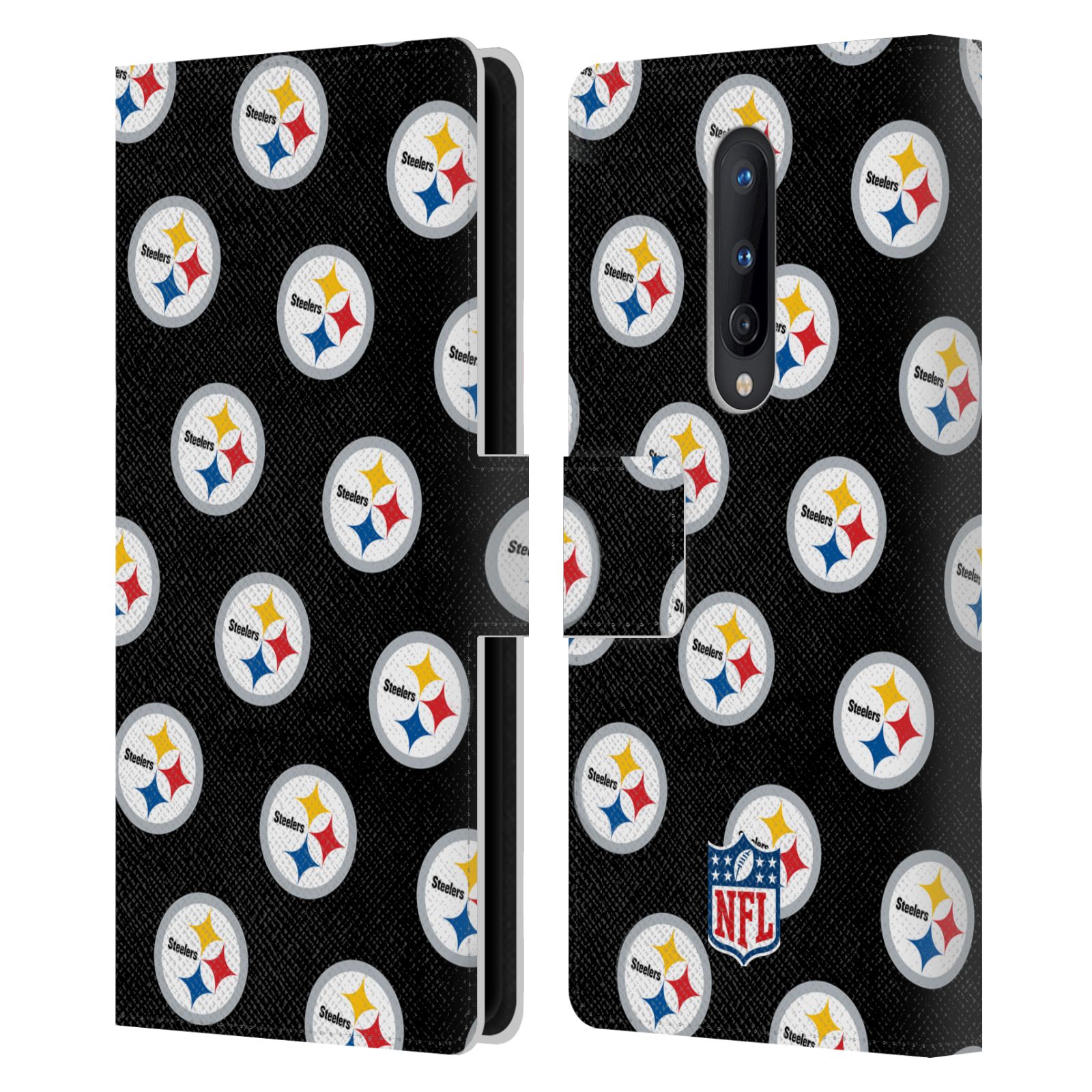 NFL PITTSBURGH STEELERS ARTWORK LEATHER BOOK CASE FOR BLACKBERRY ONEPLUS - Picture 9 of 10